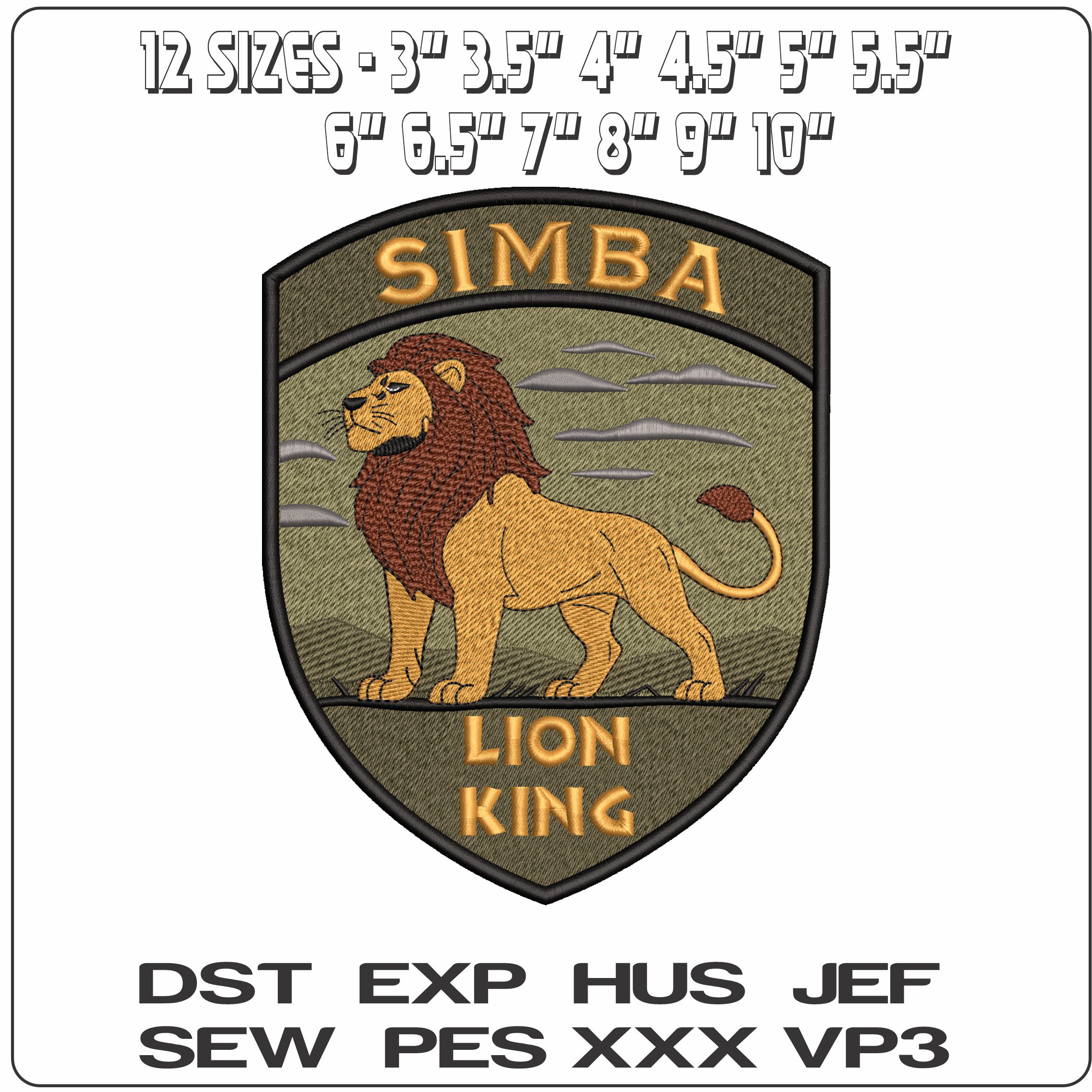 Simba Lion King Patch  - Elegant embroidery design file - instant download — view 2