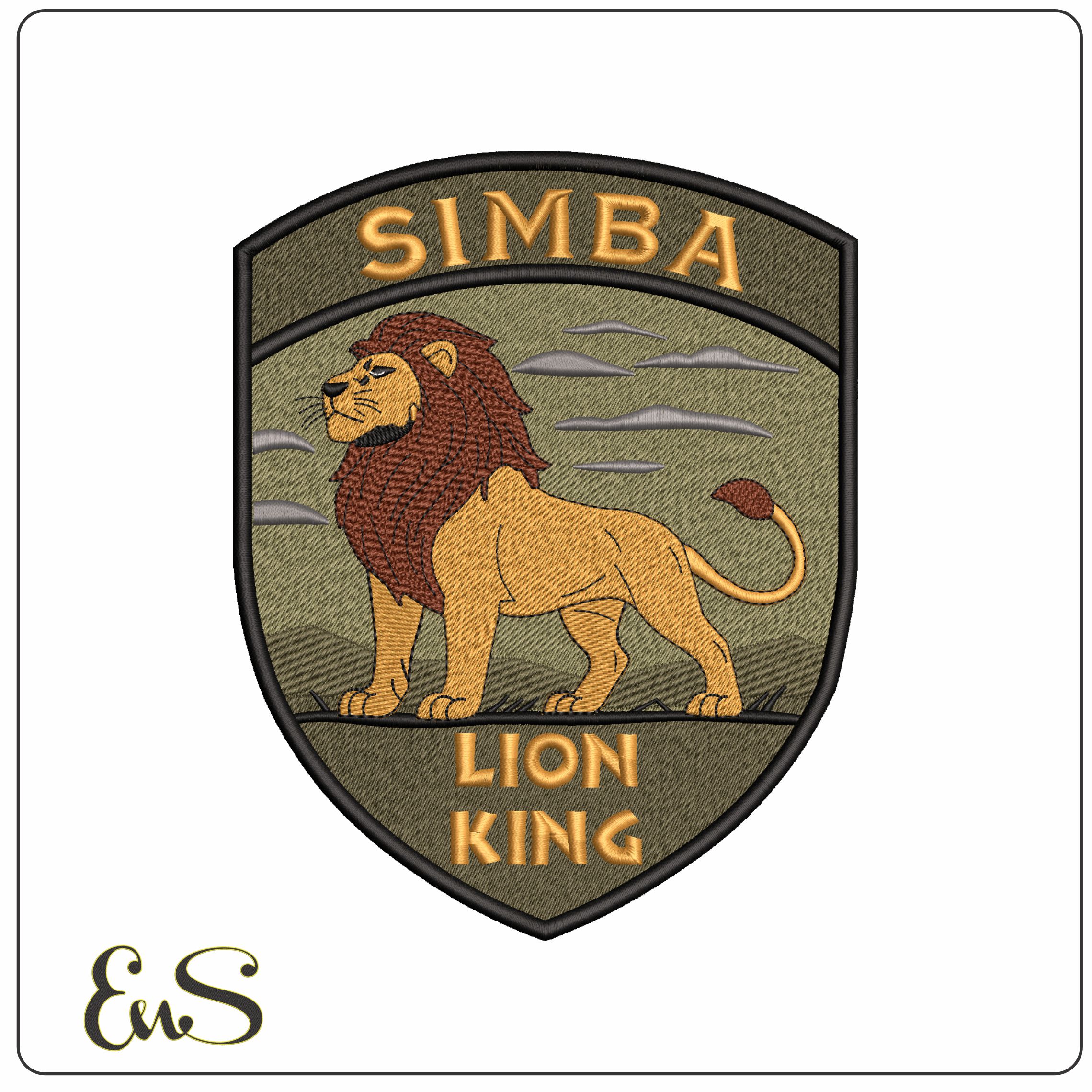 Simba Lion King Patch  - Elegant embroidery design file - instant download