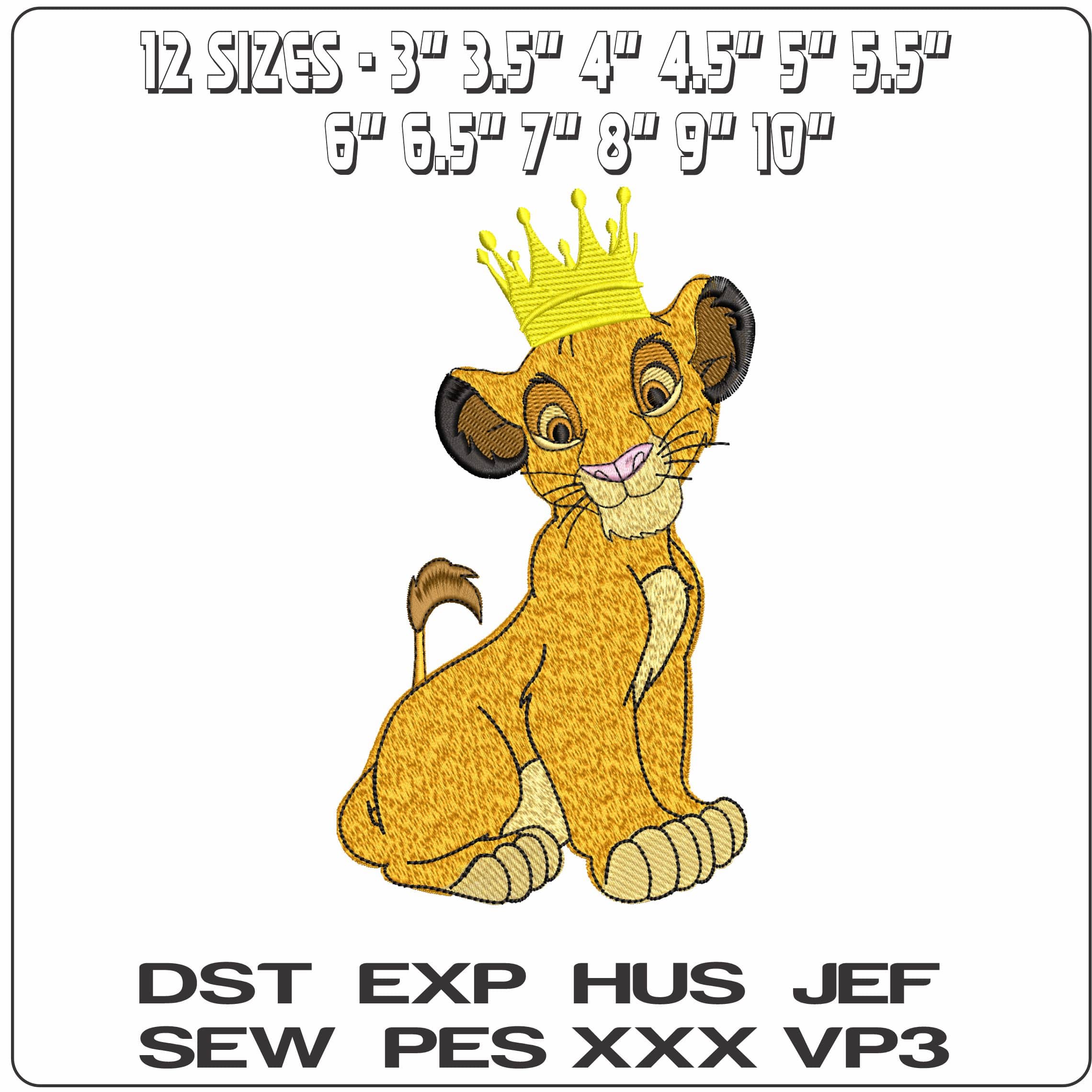 Simba Prince Lion King  - Elegant embroidery design file - instant download — view 2