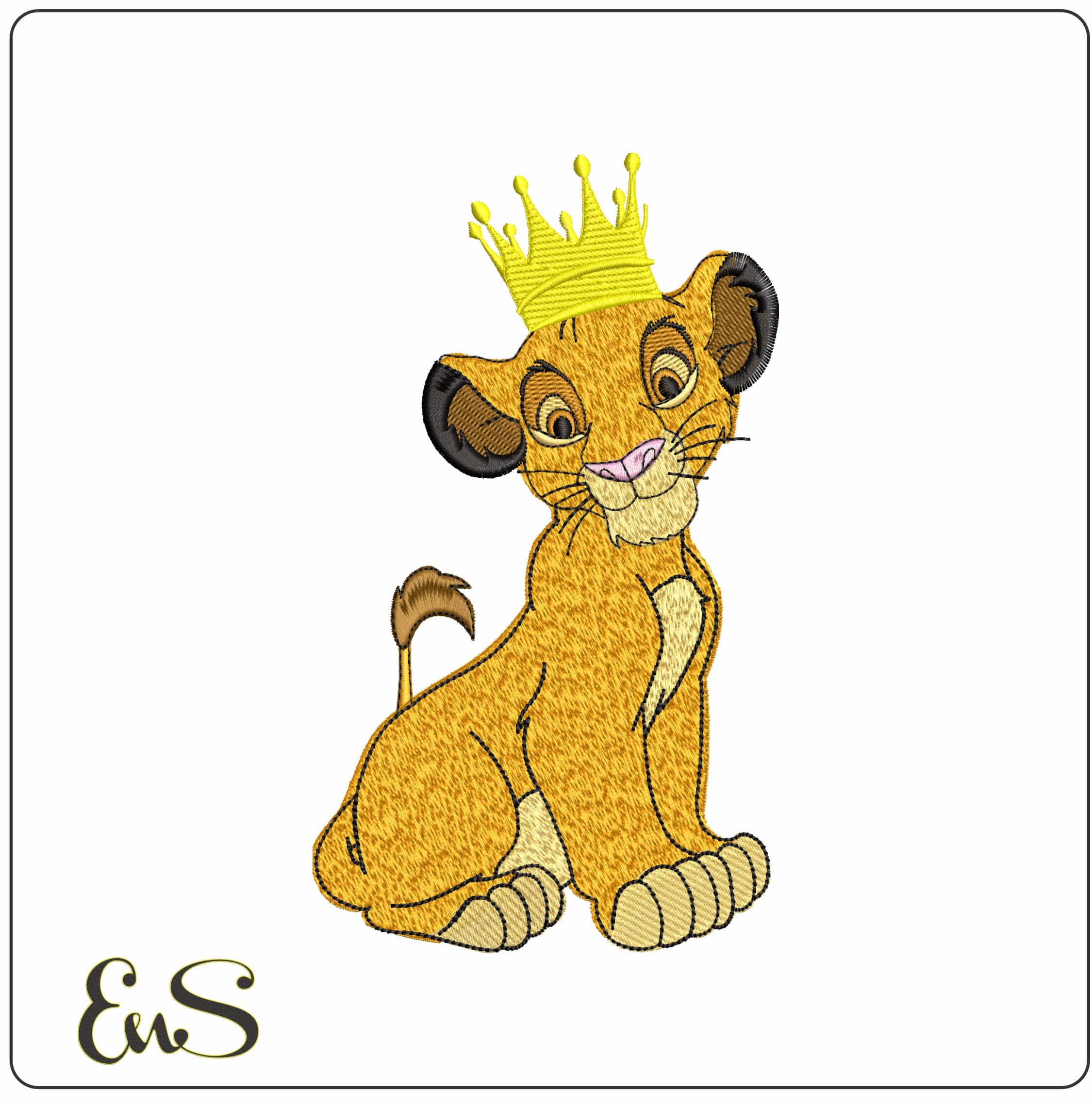 Simba Prince Lion King  - Elegant embroidery design file - instant download