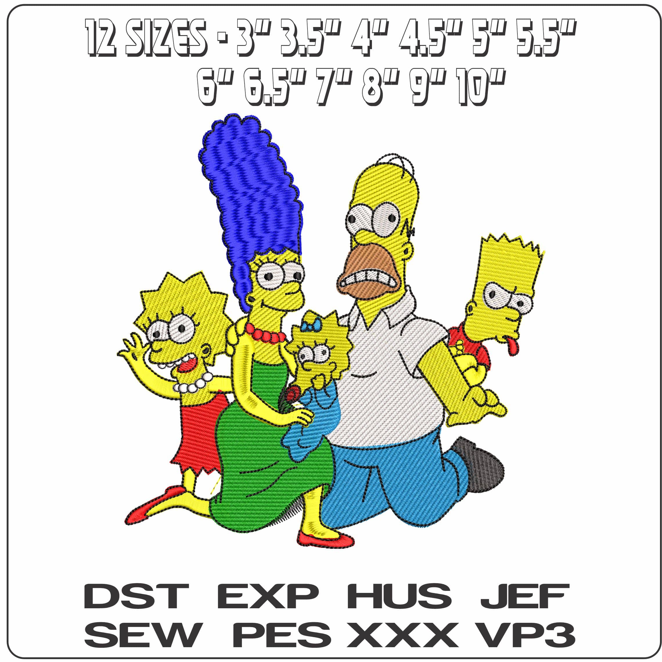 Simpsons Family The Simpsons  - Elegant embroidery design file - instant download — view 2