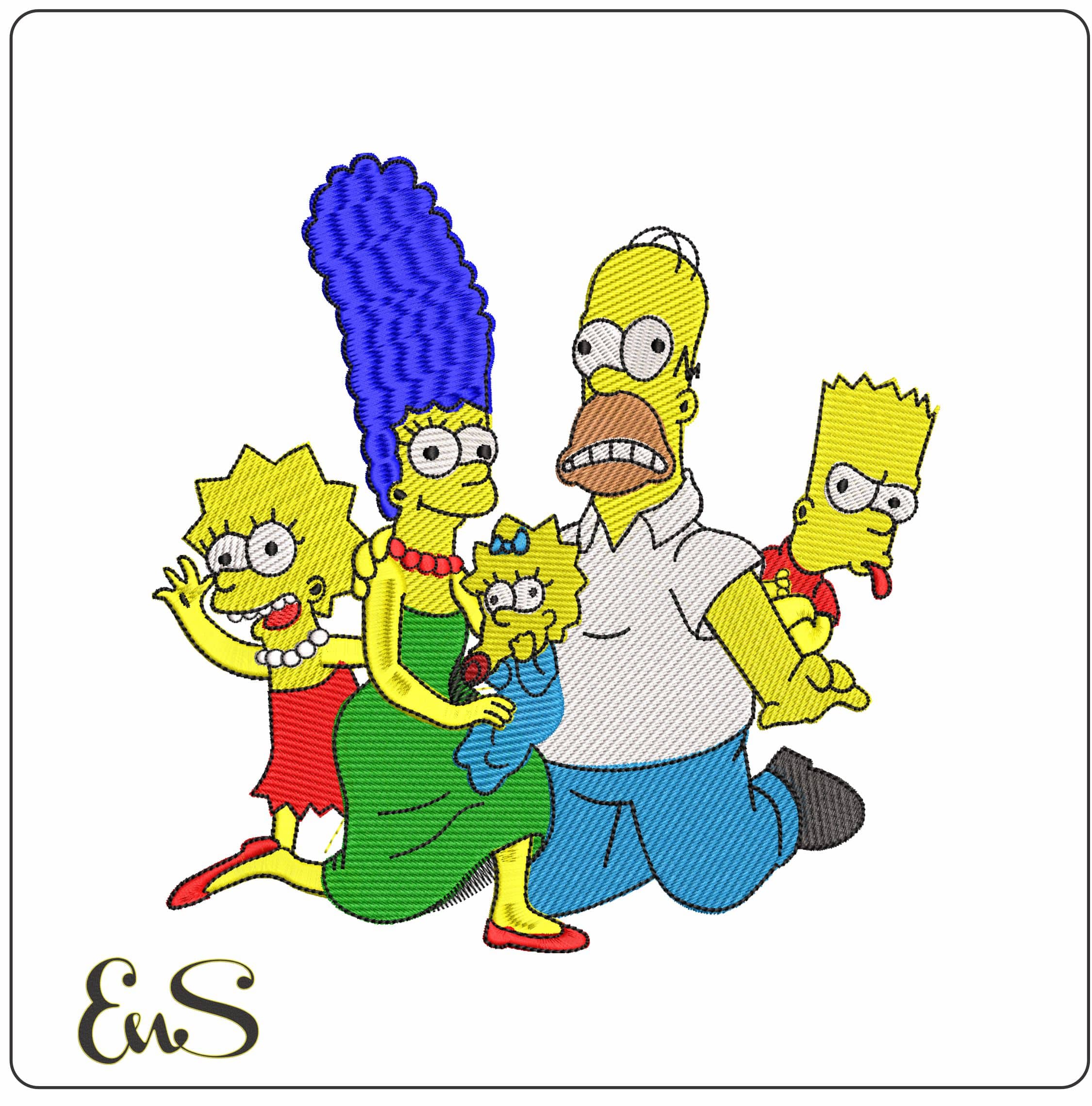 Simpsons Family The Simpsons  - Elegant embroidery design file - instant download