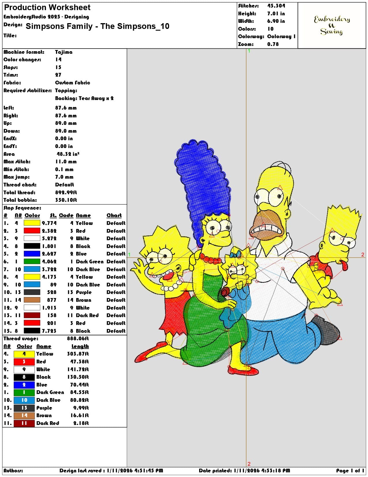 Simpsons Family The Simpsons  - Elegant embroidery design file - instant download — view 3