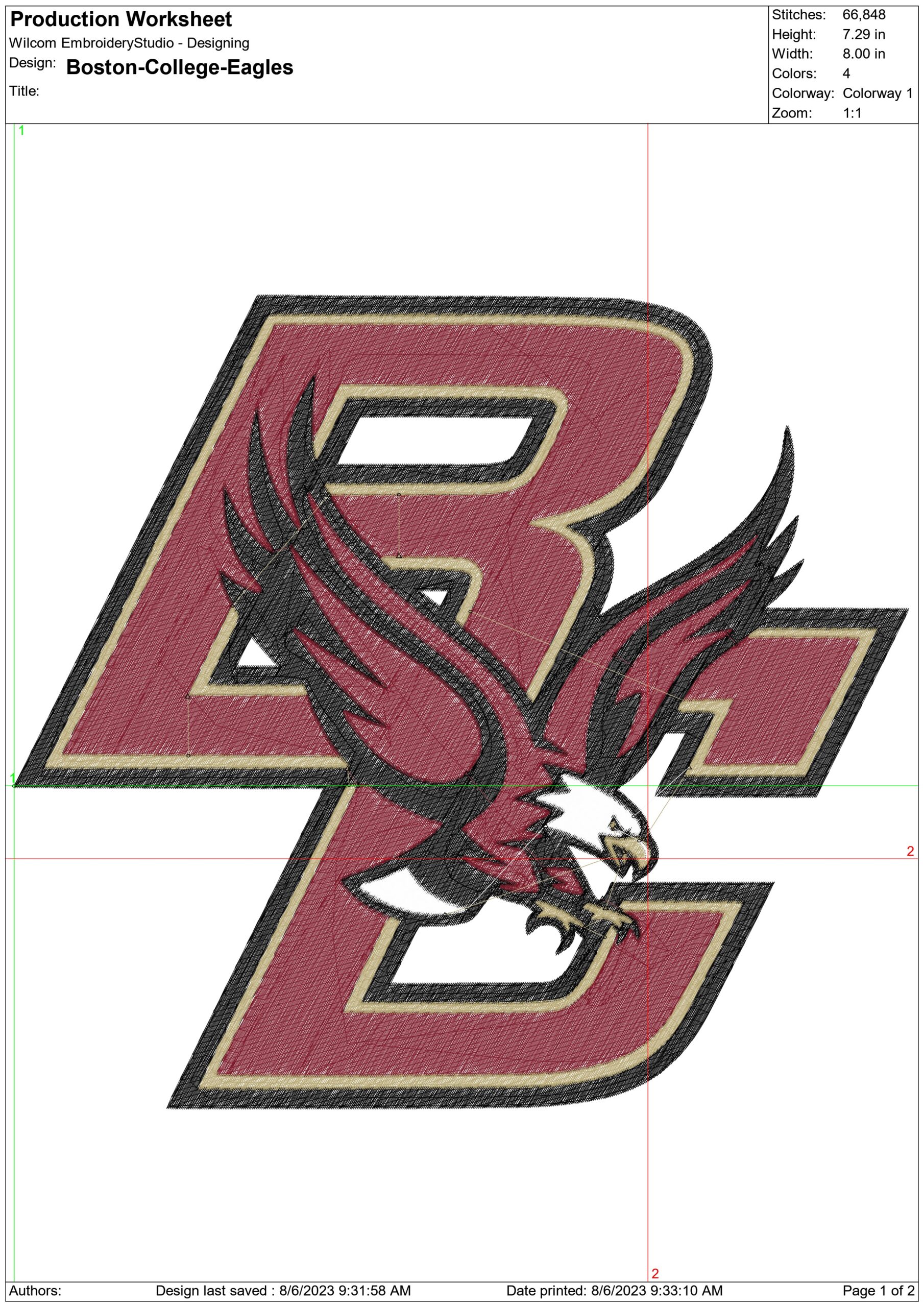 Boston College Eagles embroidery design - Boston College embroidery machine pattern embroidery file - instant download — view 2