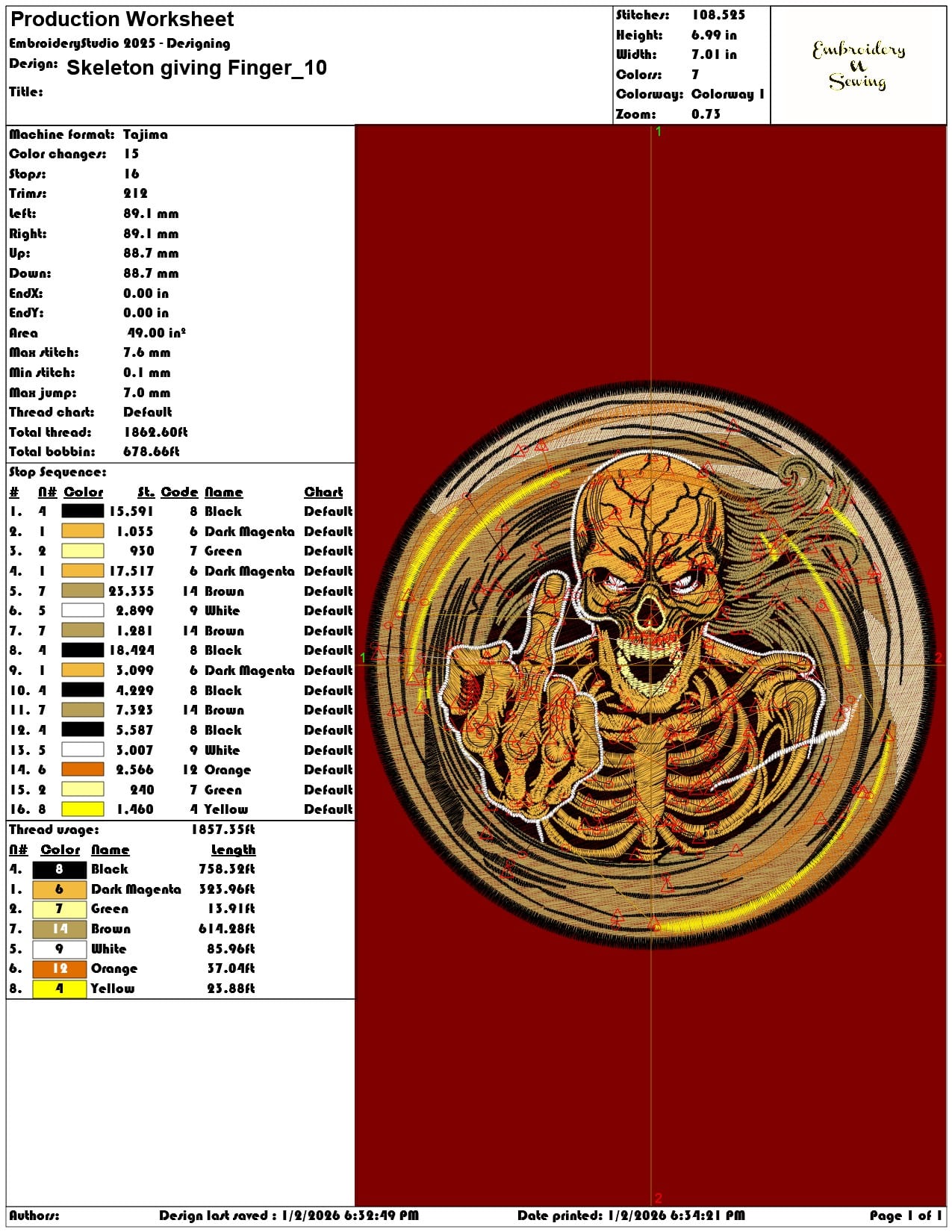 Skeleton giving Finger  - Elegant embroidery design file - instant download — view 3