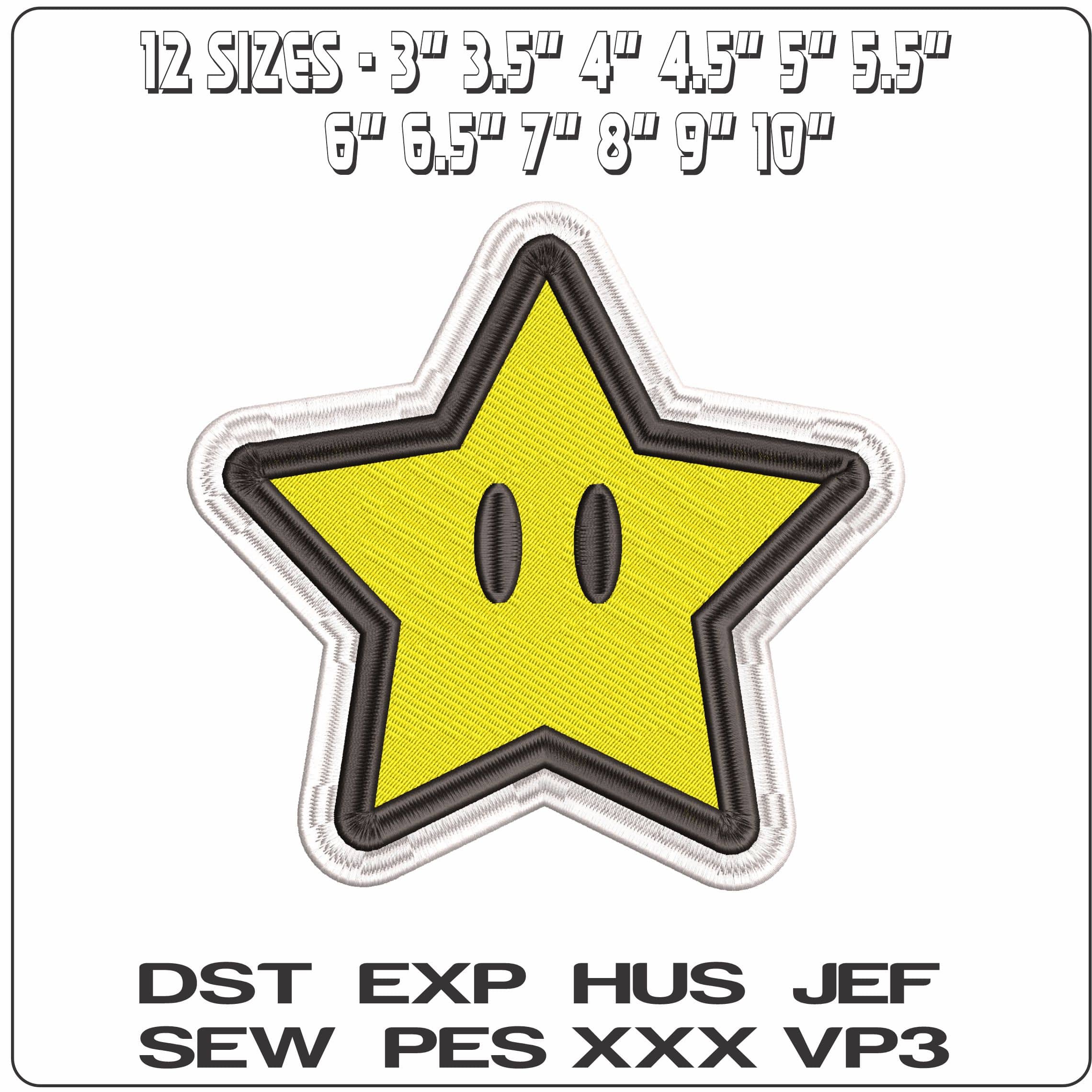 Small Star Super Mario Bros   - Elegant embroidery design file - instant download — view 2