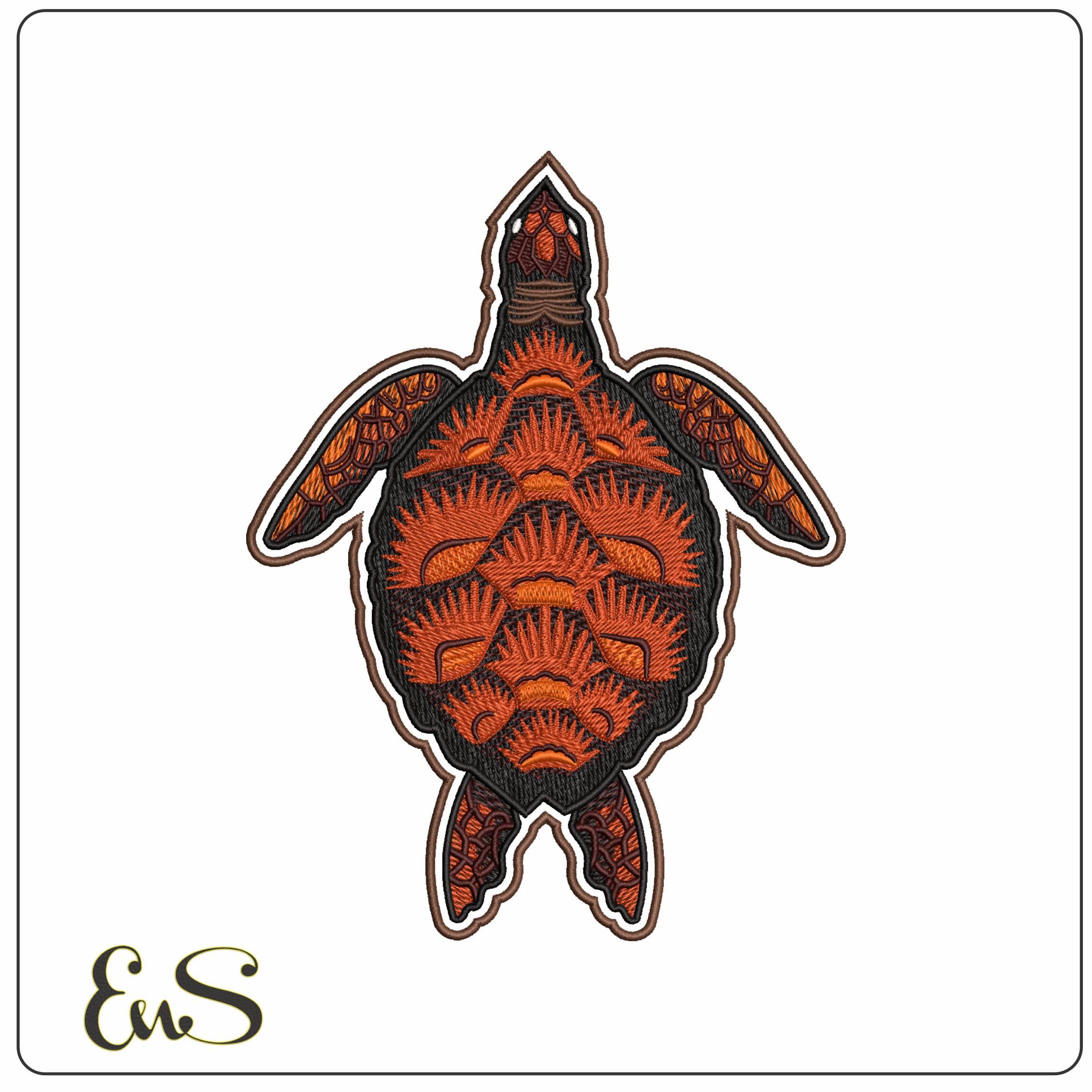 Snapper Turtle   - Elegant embroidery design file - instant download