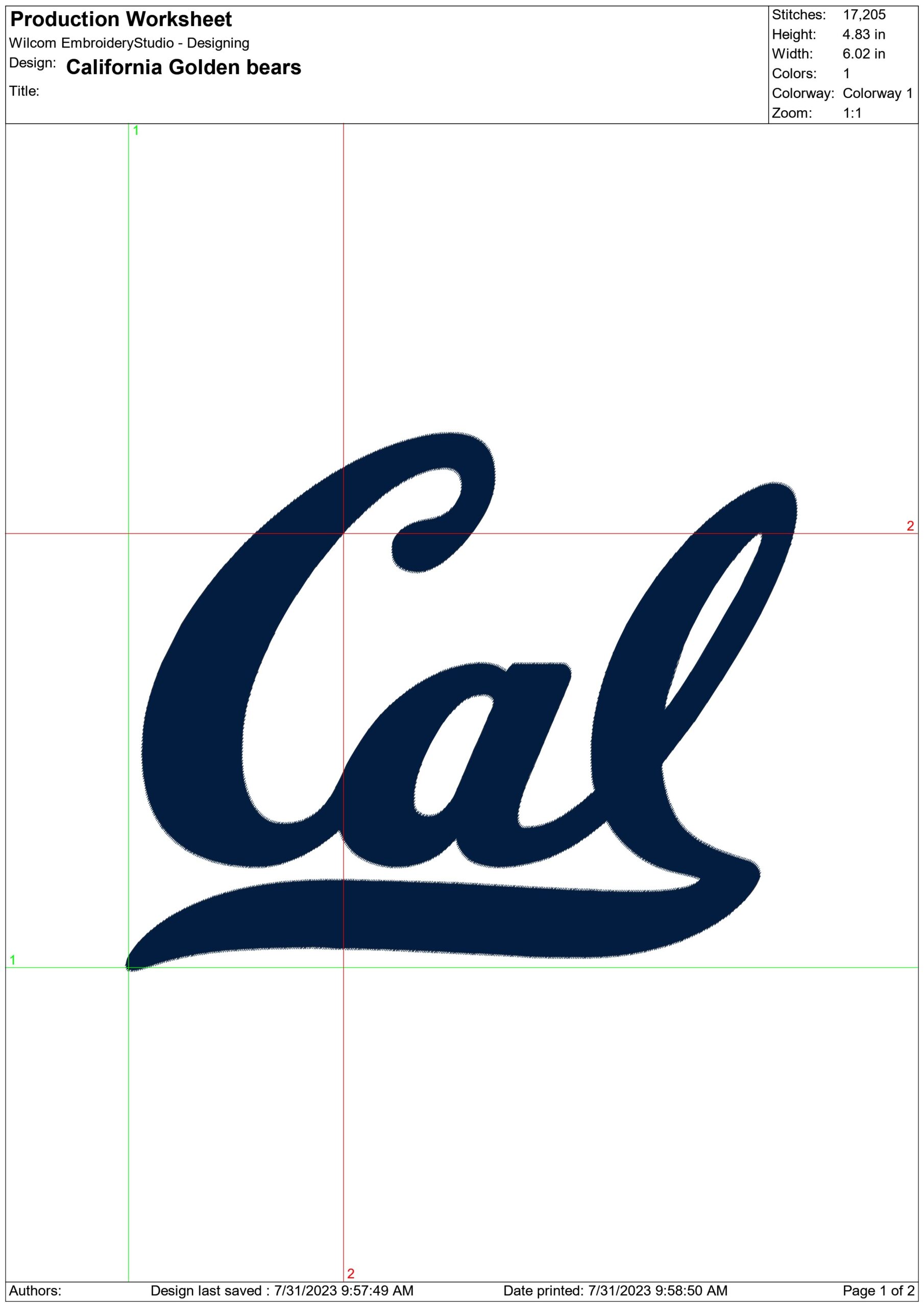 California Golden Bears embroidery design - Cal Logo embroidery machine pattern embroidery file - instant download in a frame — view 2