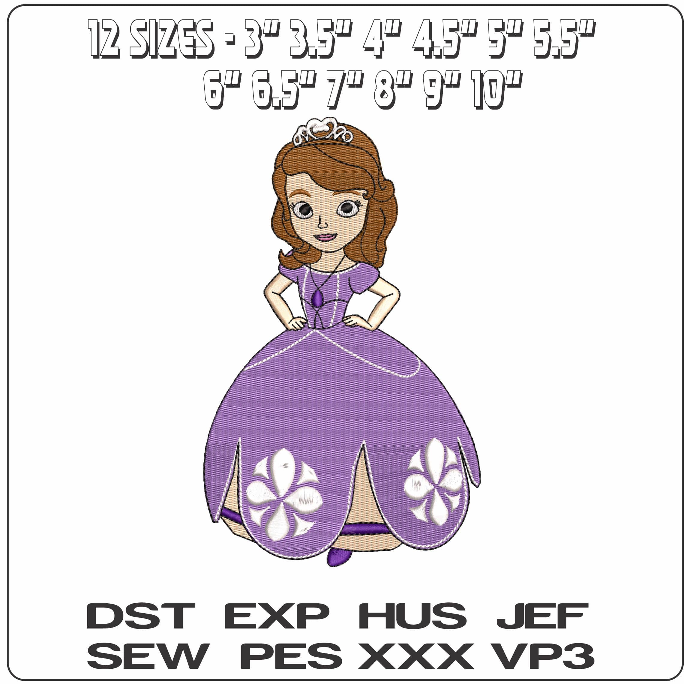 Sofia the First Disney   - Elegant embroidery design file - instant download — view 2