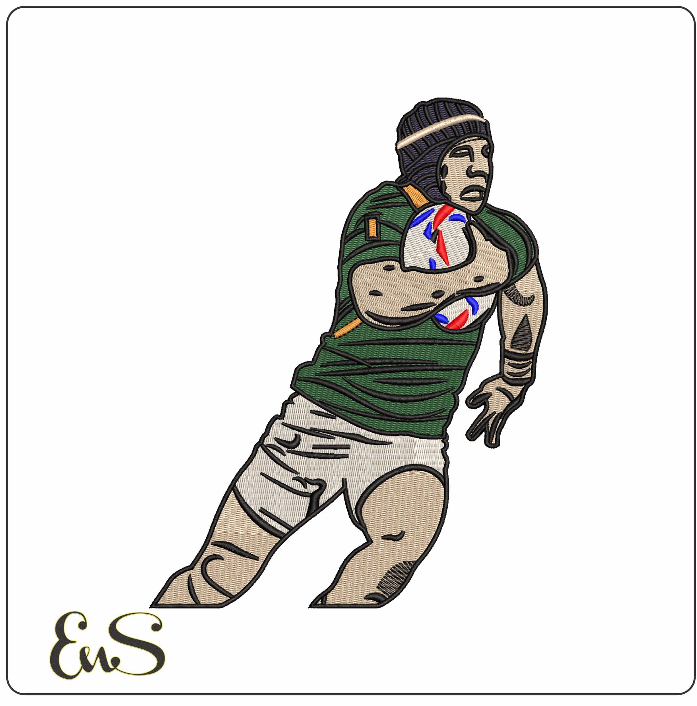 South African Rugby World Cup Player   - Elegant embroidery design file - instant download