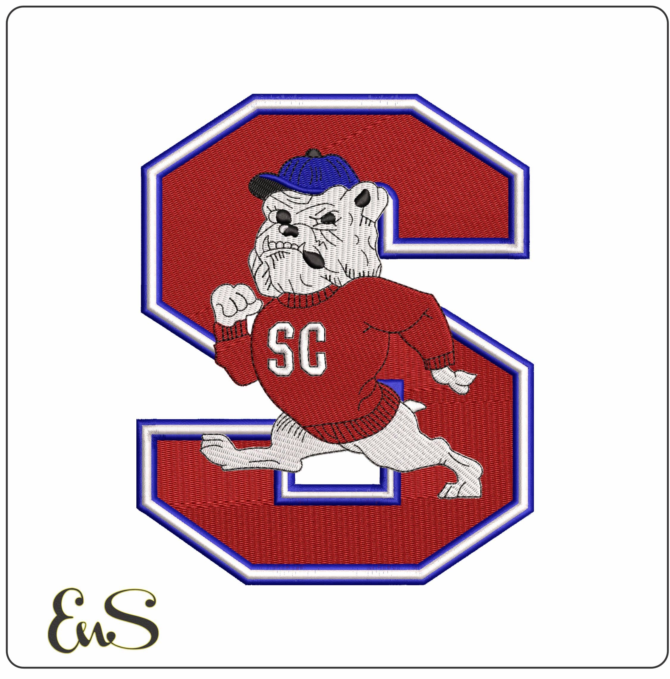 South Carolina State Bulldog Spike College  - Elegant embroidery design file - instant download