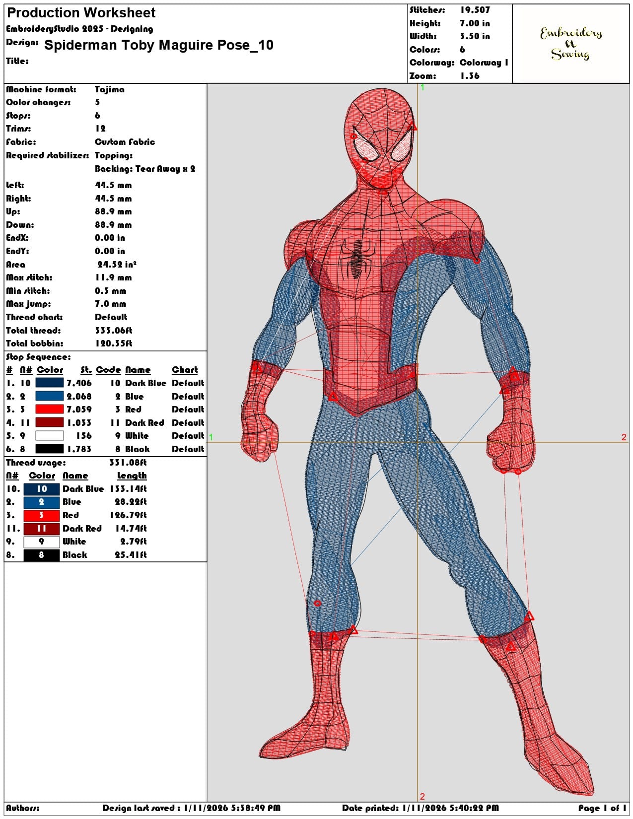 Spiderman Toby Maguire Pose  - Elegant embroidery design file - instant download — view 3