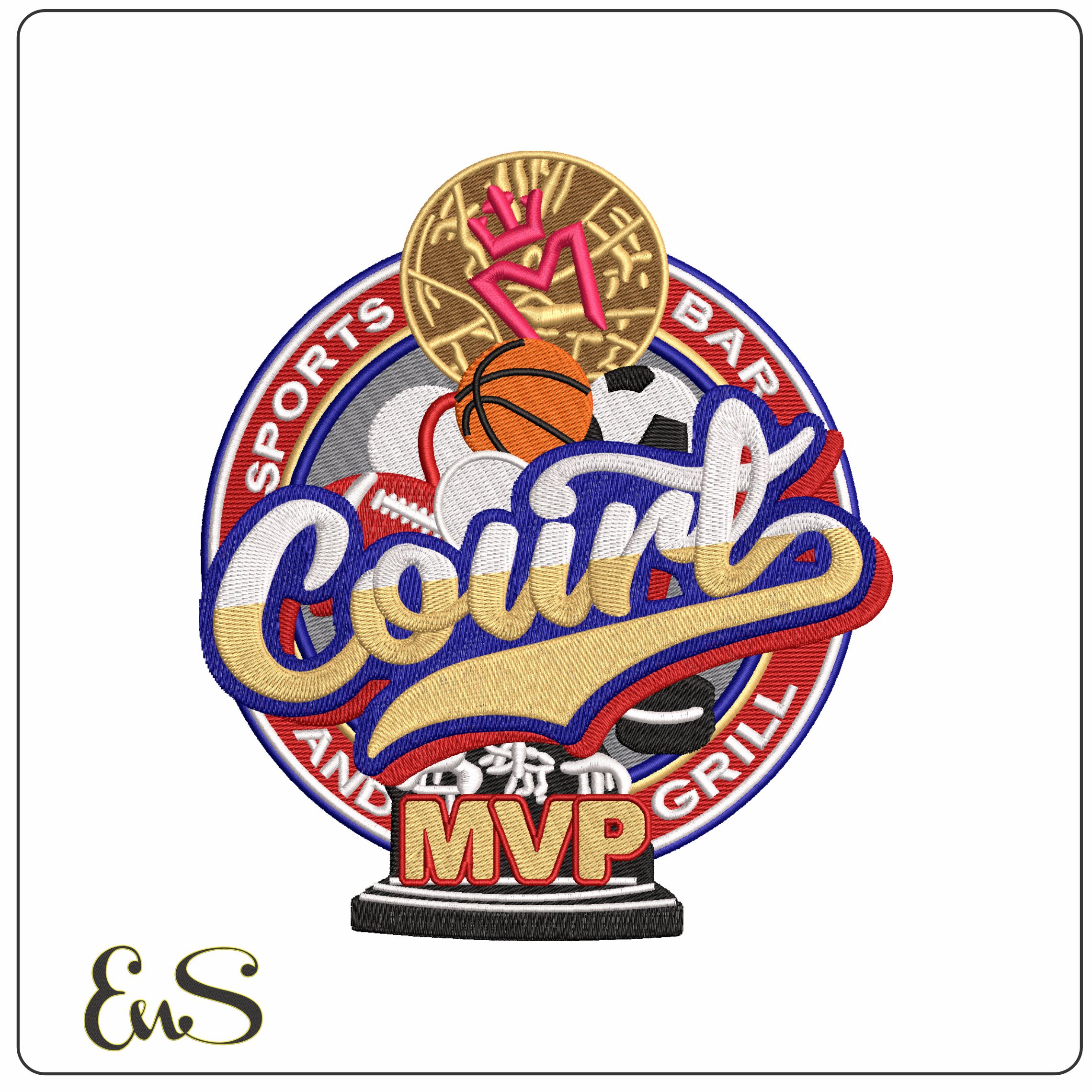 Sports Bar MVP  - Elegant embroidery design file - instant download