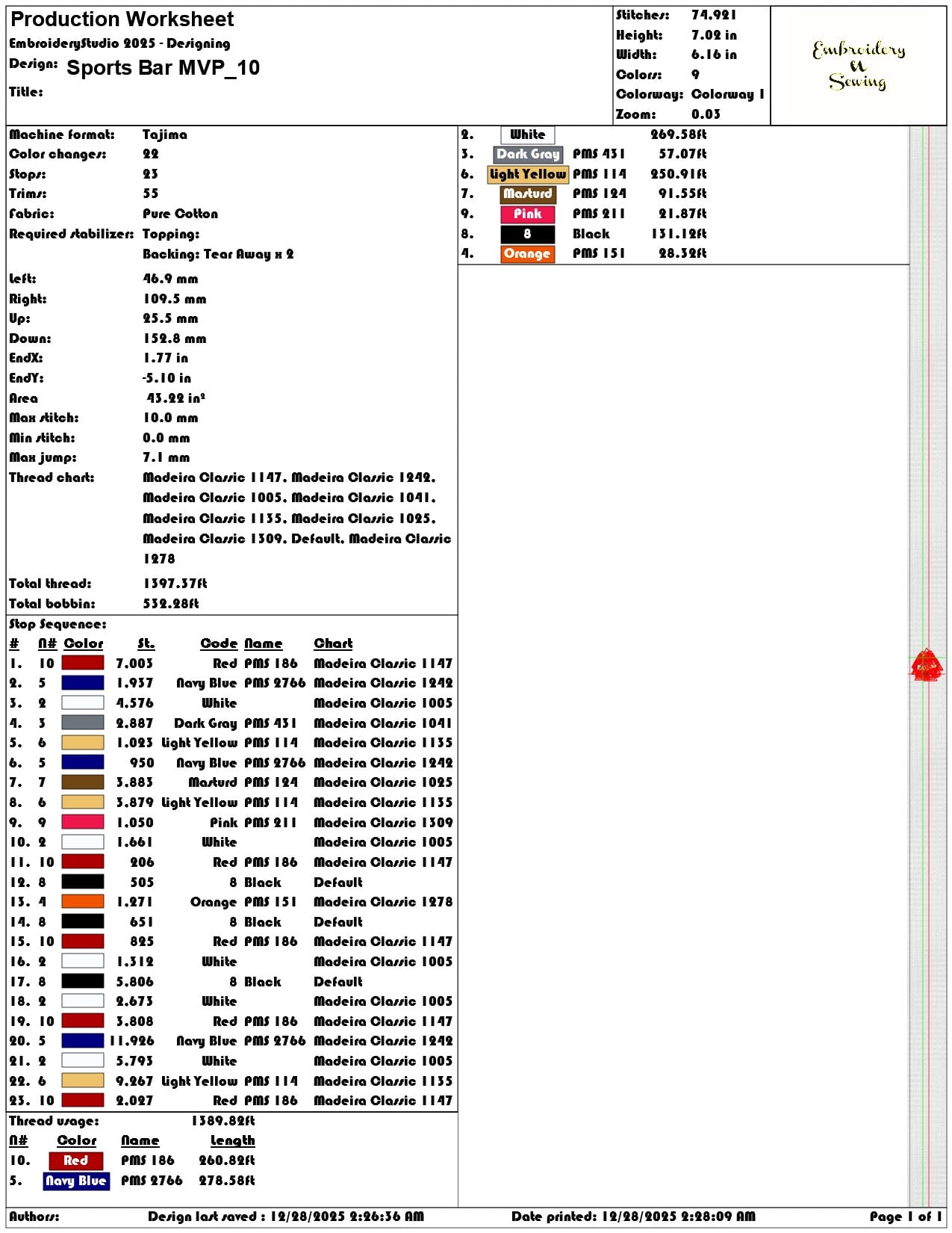 Sports Bar MVP  - Elegant embroidery design file - instant download — view 3