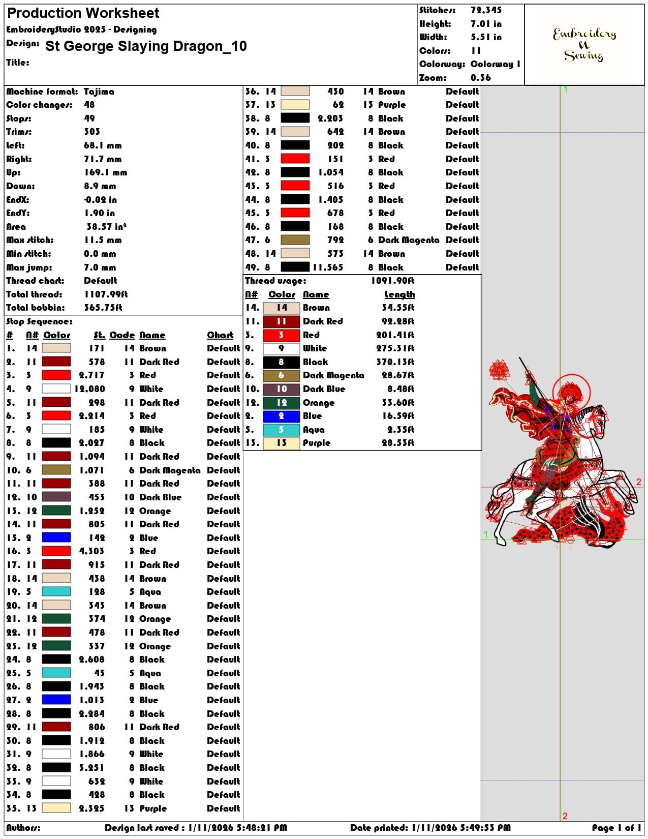 St George Slaying Dragon  - Elegant embroidery design file - instant download — view 3