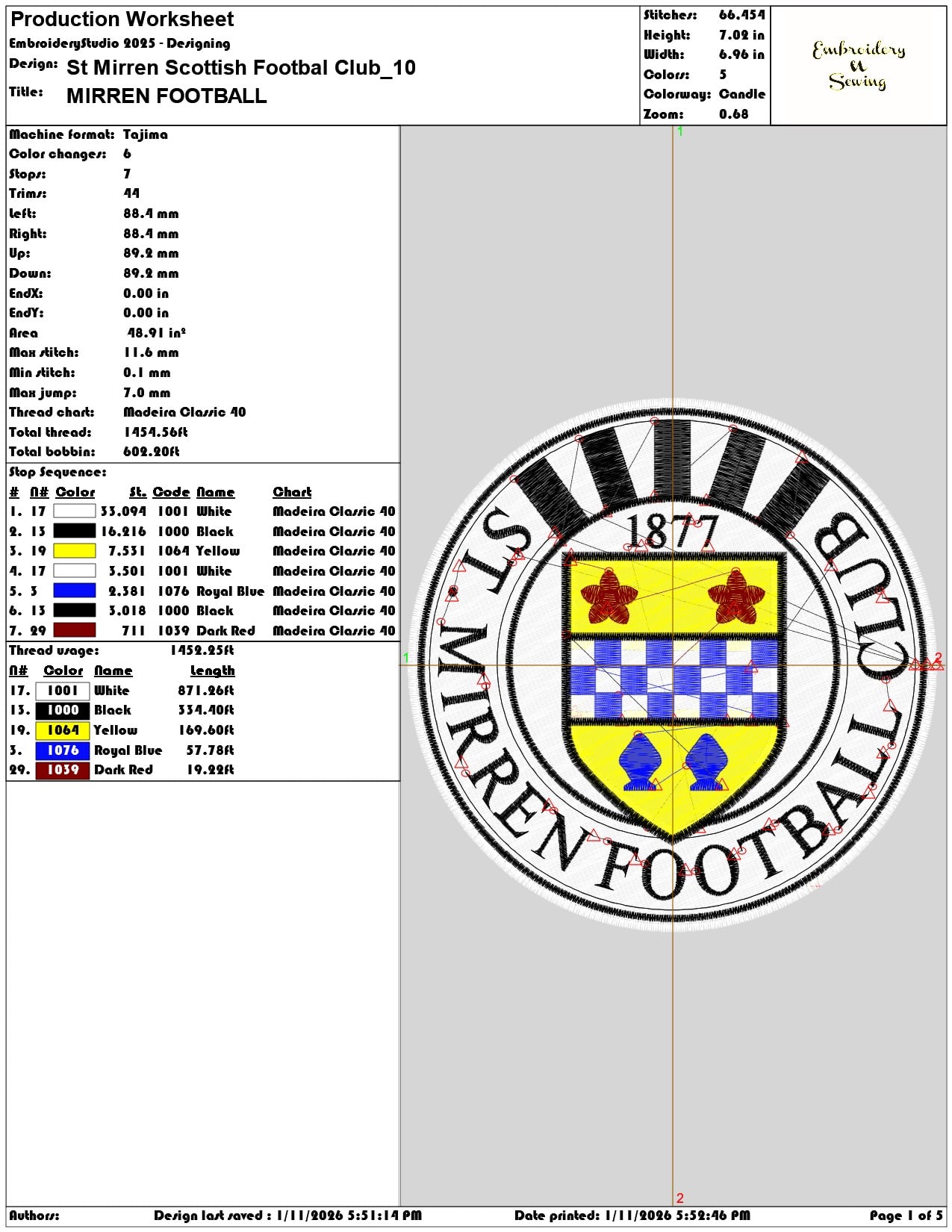 St Mirren Scottish Footbal Club  - Elegant embroidery design file - instant download — view 3