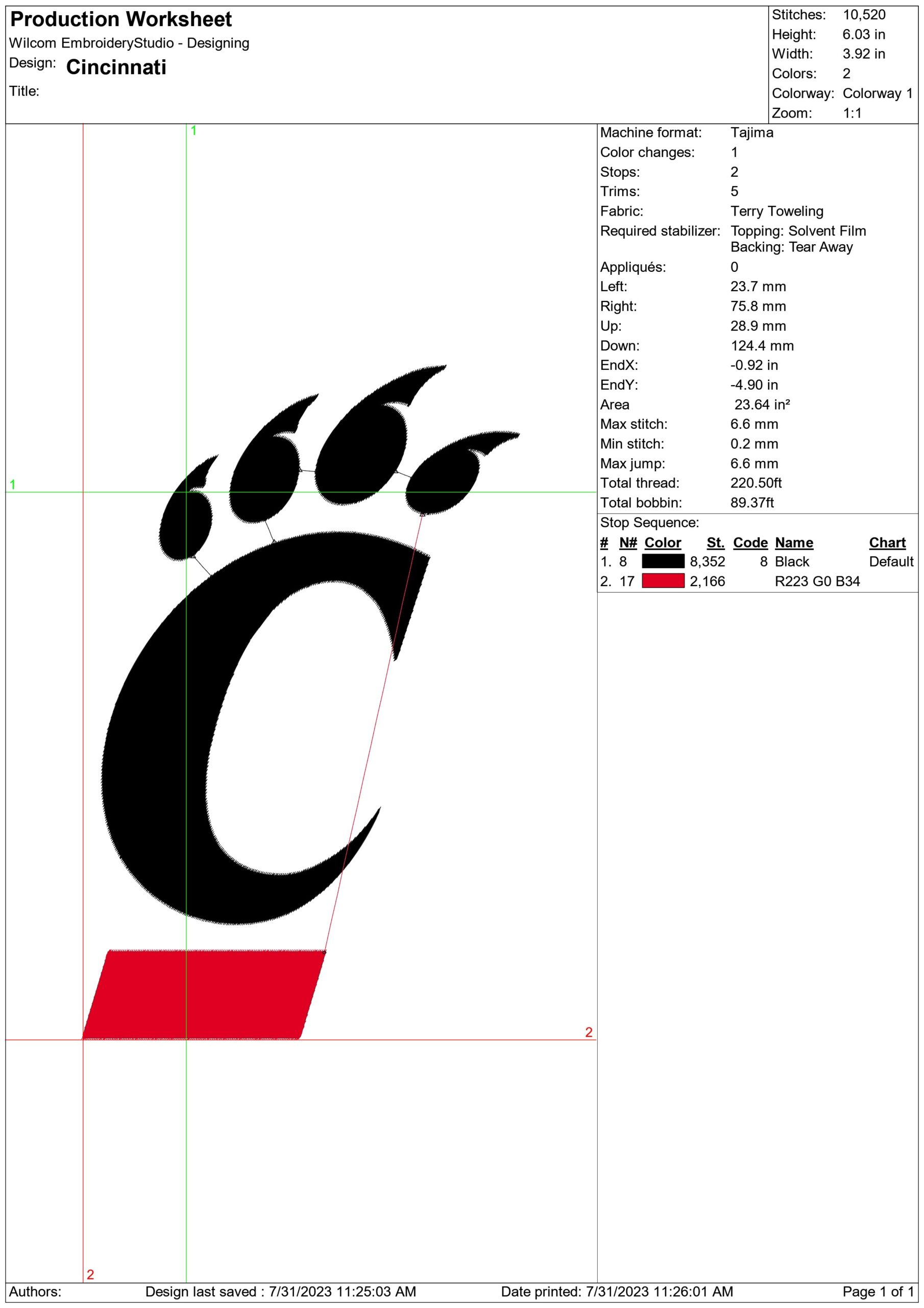 Cincinnati bearcats embroidery design - University of Cincinnati embroidery machine pattern embroidery file - instant download in a frame — view 2