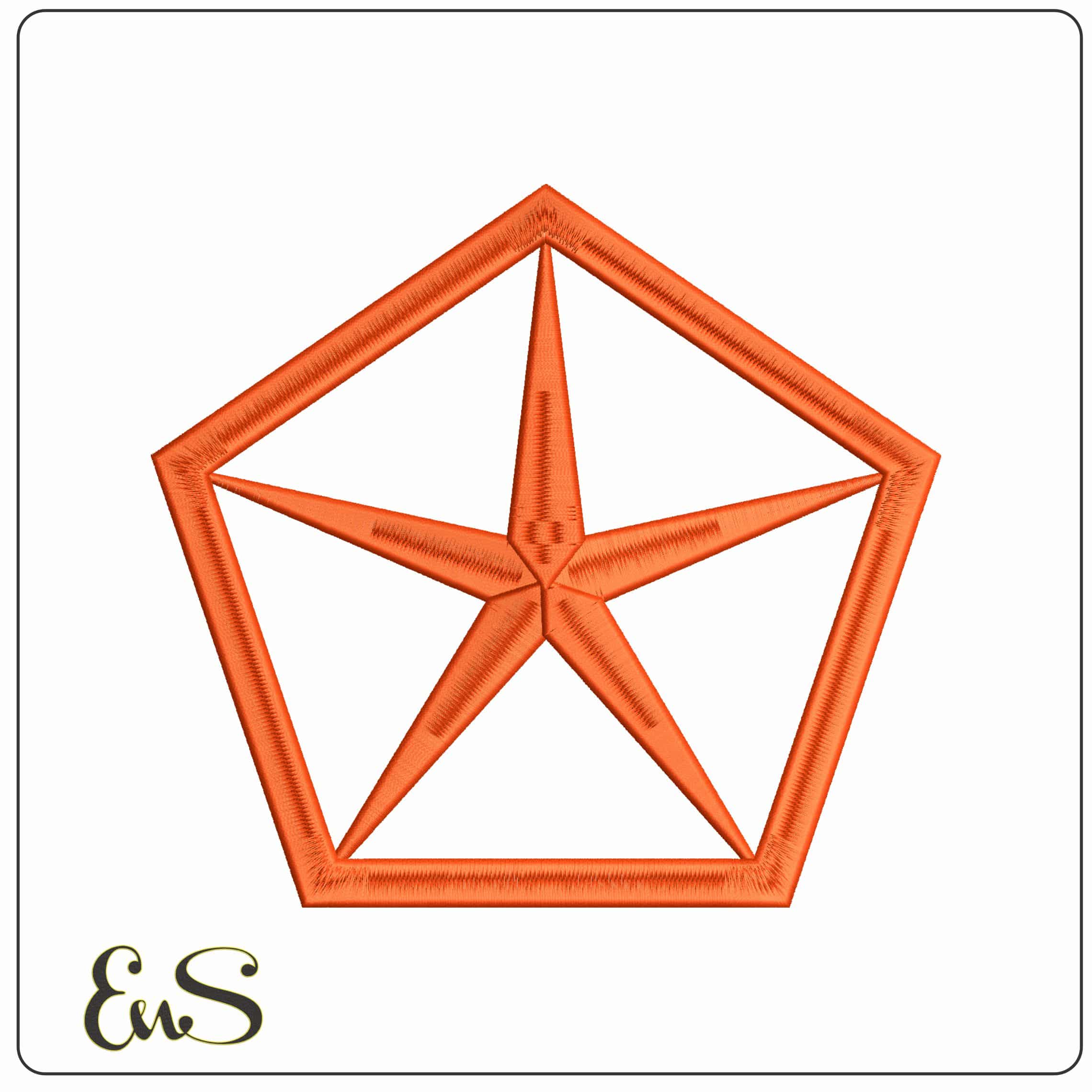 Star MOPAR  - Elegant embroidery design file - instant download
