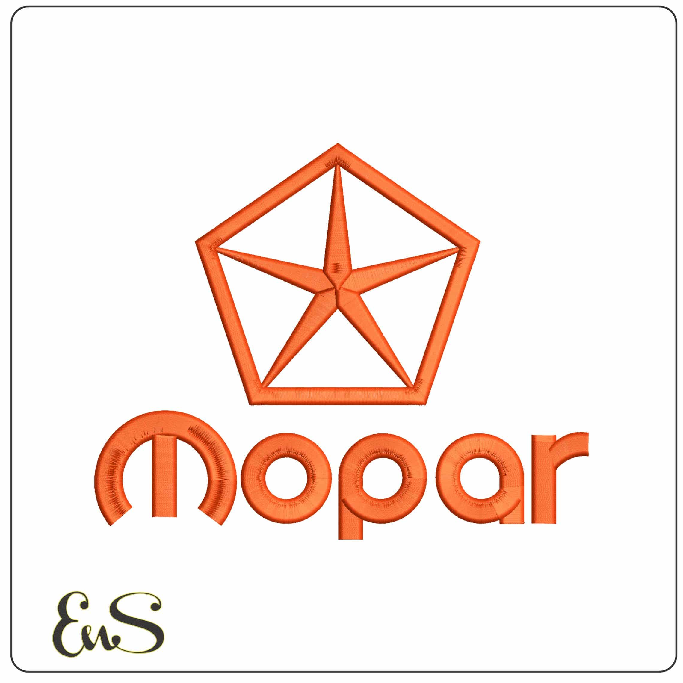 Star MOPAR with Name  - Elegant embroidery design file - instant download