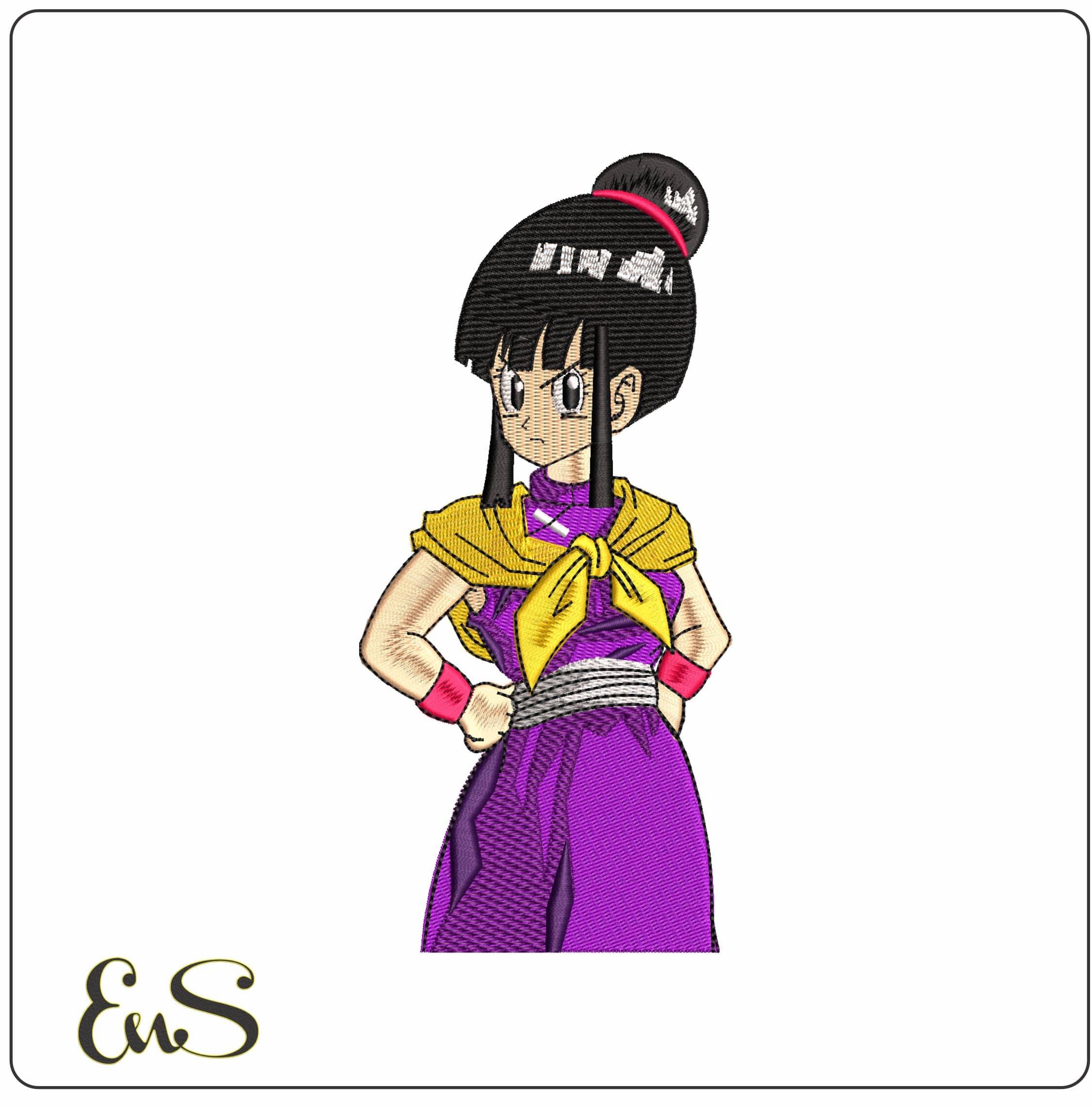 Stern Chi Chi Dragon Ball Anime  - Elegant embroidery design file - instant download