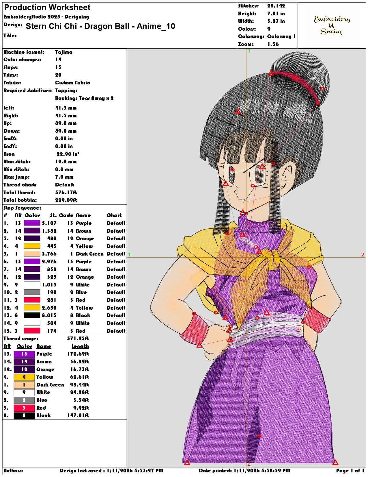 Stern Chi Chi Dragon Ball Anime  - Elegant embroidery design file - instant download — view 3