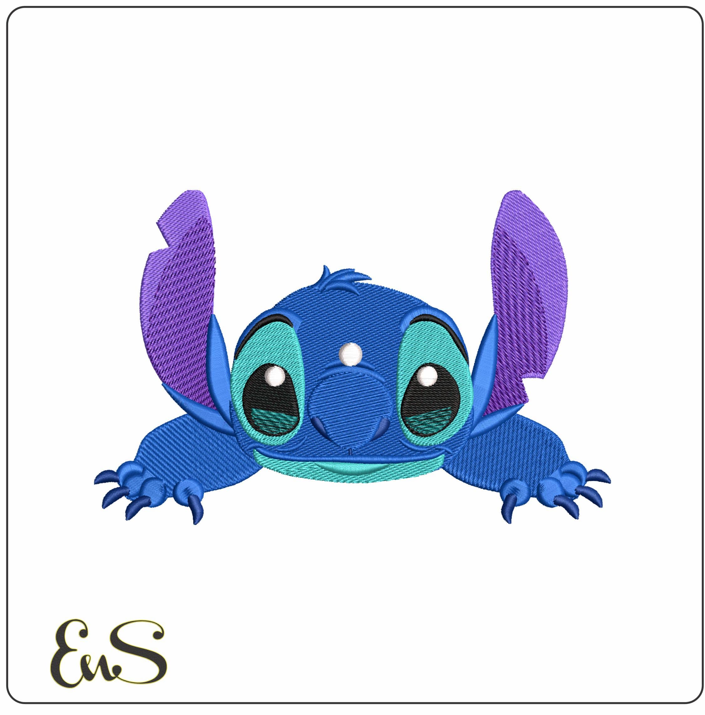 Stitch on Belly  - Elegant embroidery design file - instant download