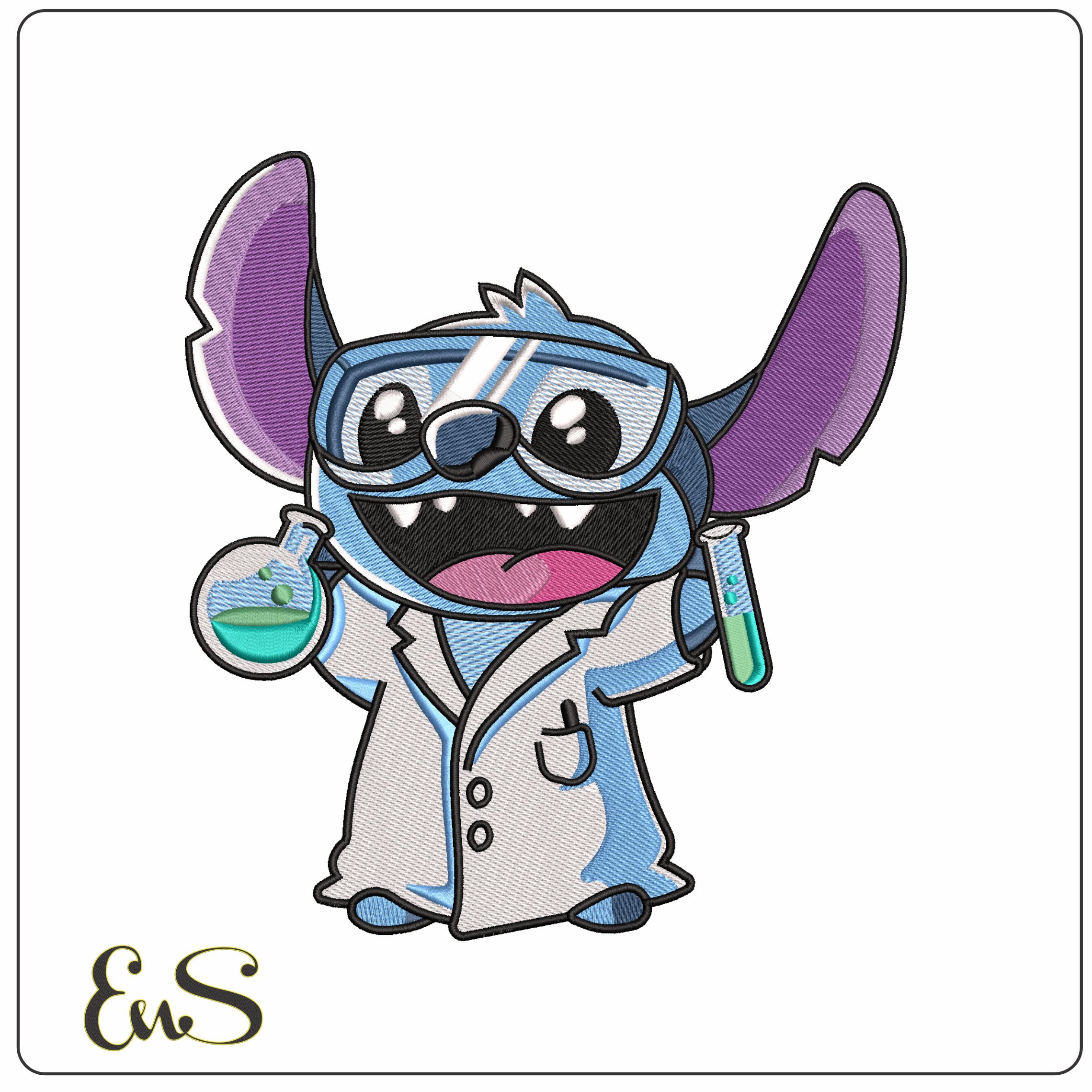 Stitch Scientist  - Elegant embroidery design file - instant download