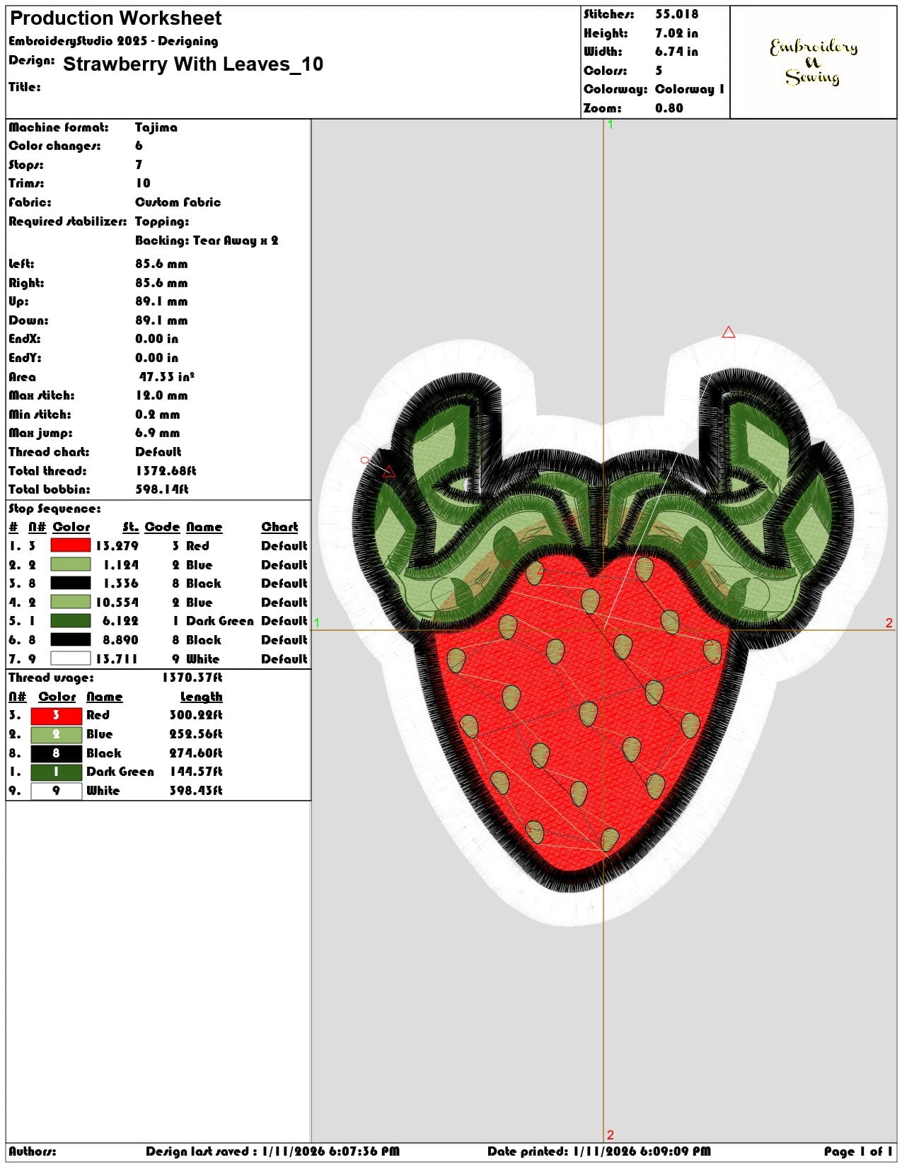 Strawberry With Leaves  - Elegant embroidery design file - instant download — view 3
