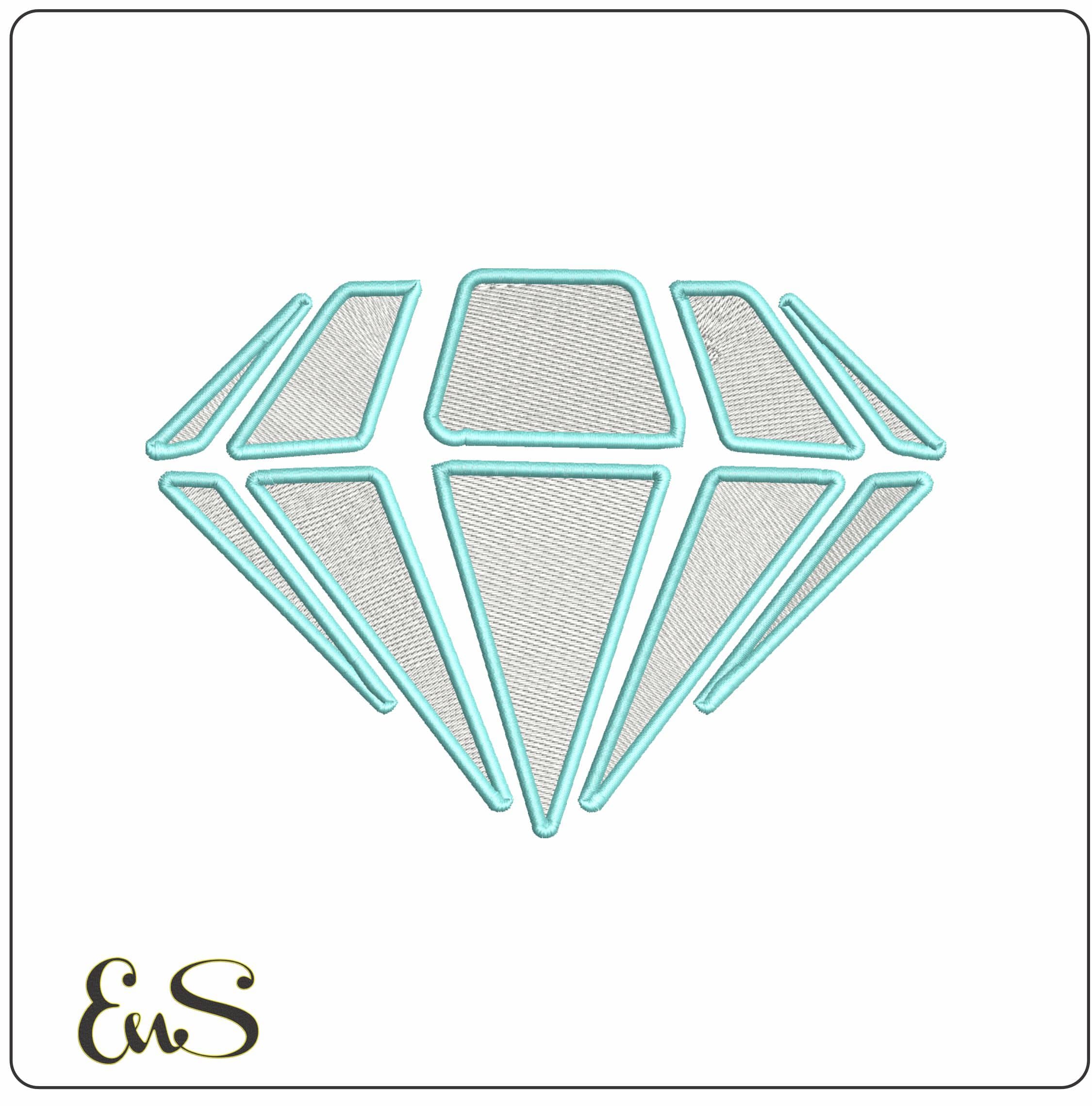 Stylized Diamond  - Elegant embroidery design file - instant download