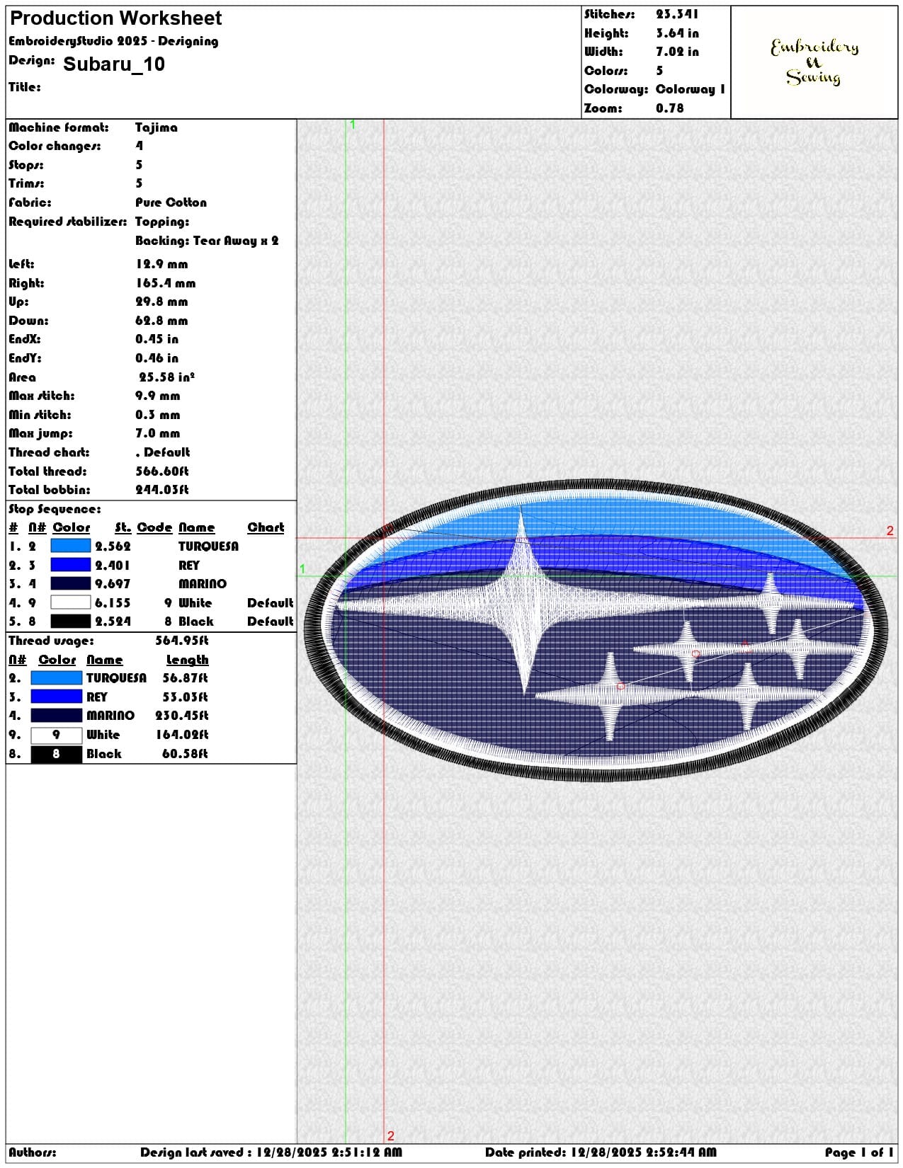 Subaru  - Elegant embroidery design file - instant download — view 3