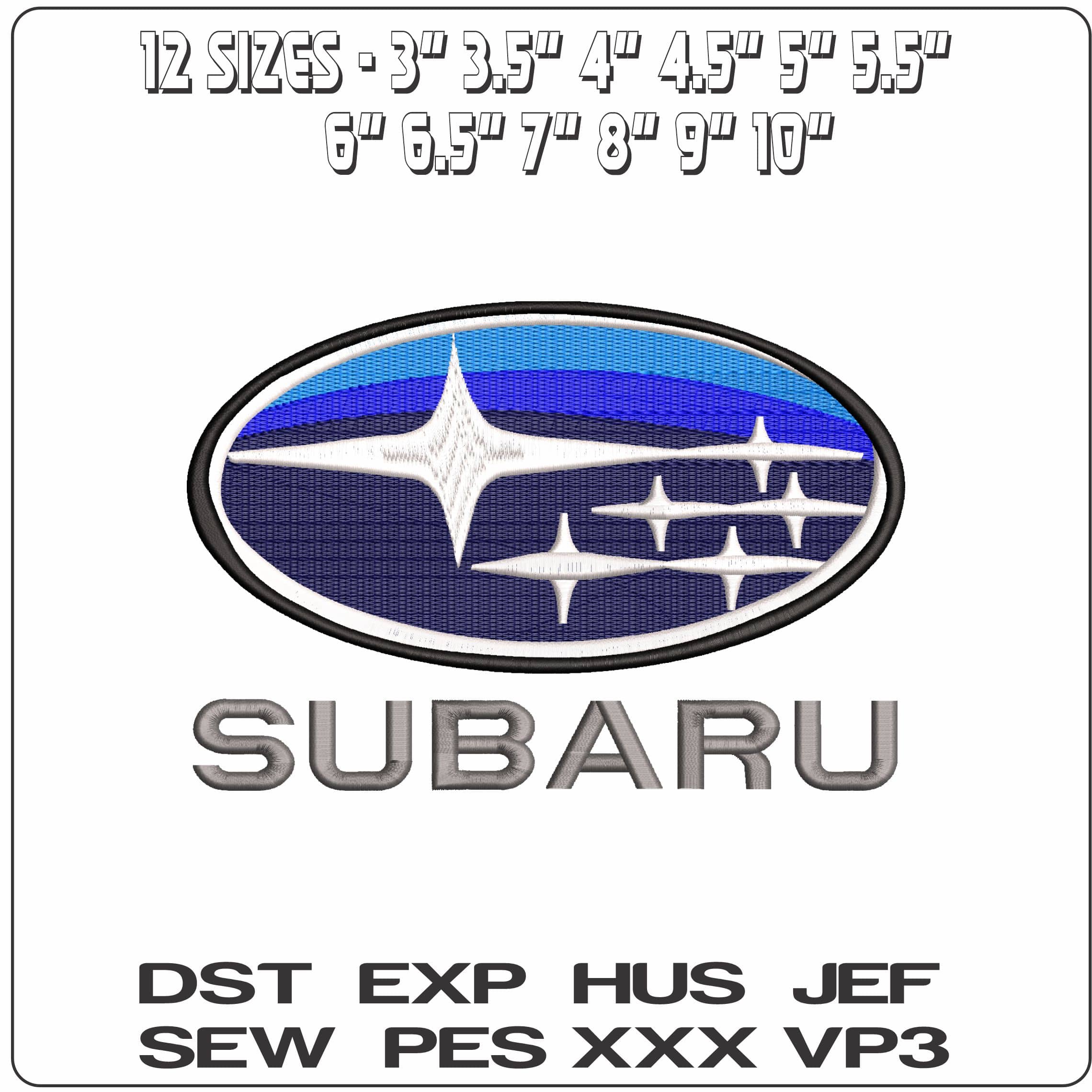 Subaru with Name  - Elegant embroidery design file - instant download — view 2