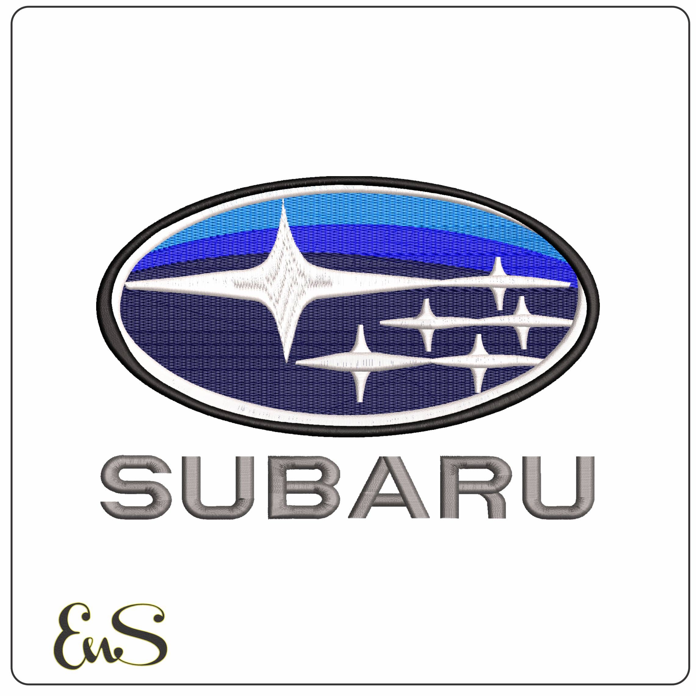 Subaru with Name  - Elegant embroidery design file - instant download