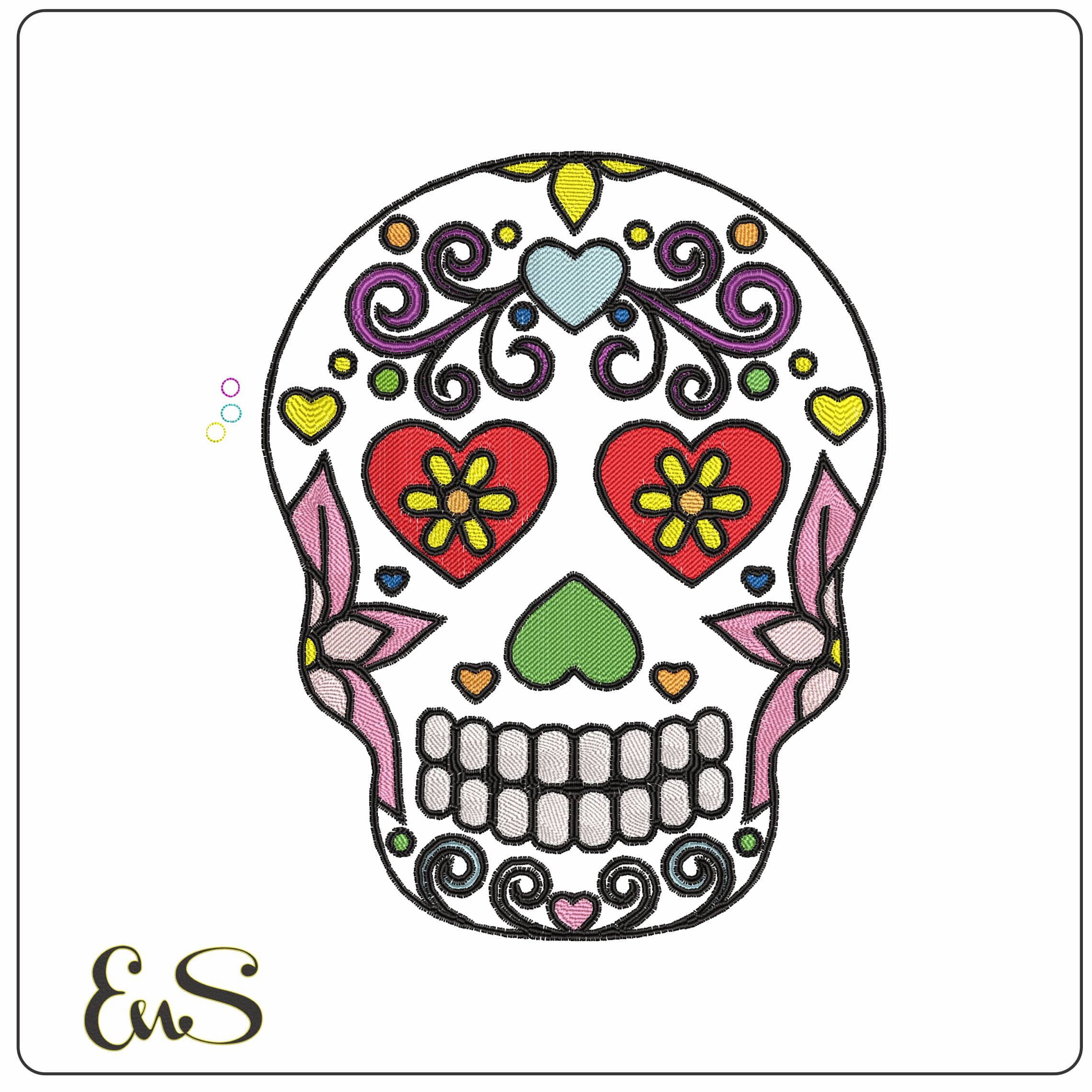 Sugar Skull Clear  - Elegant embroidery design file - instant download