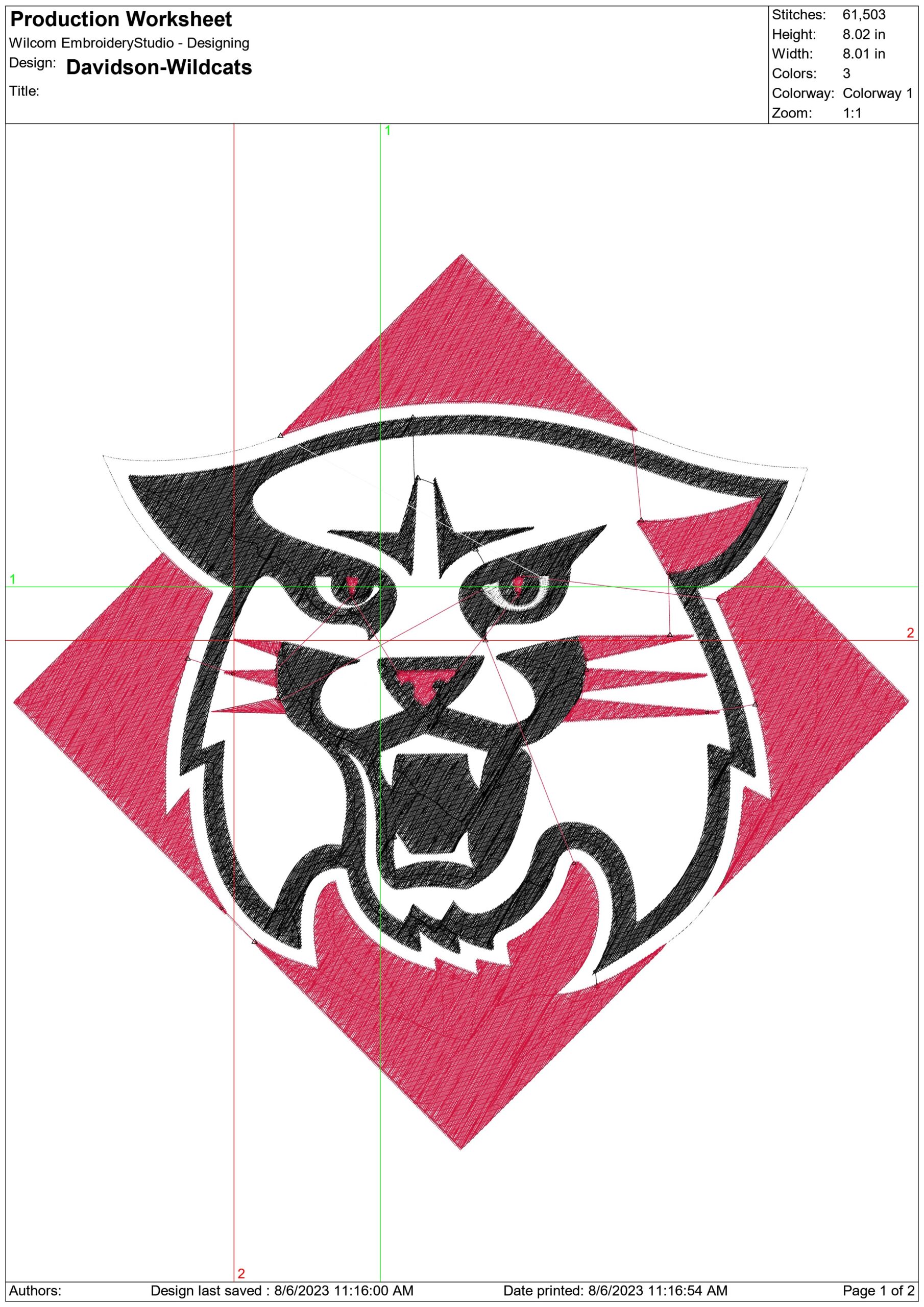 Davidson Wild cats embroidery design - Davidson College, North Carolina embroidery machine pattern embroidery file - instant download — view 2