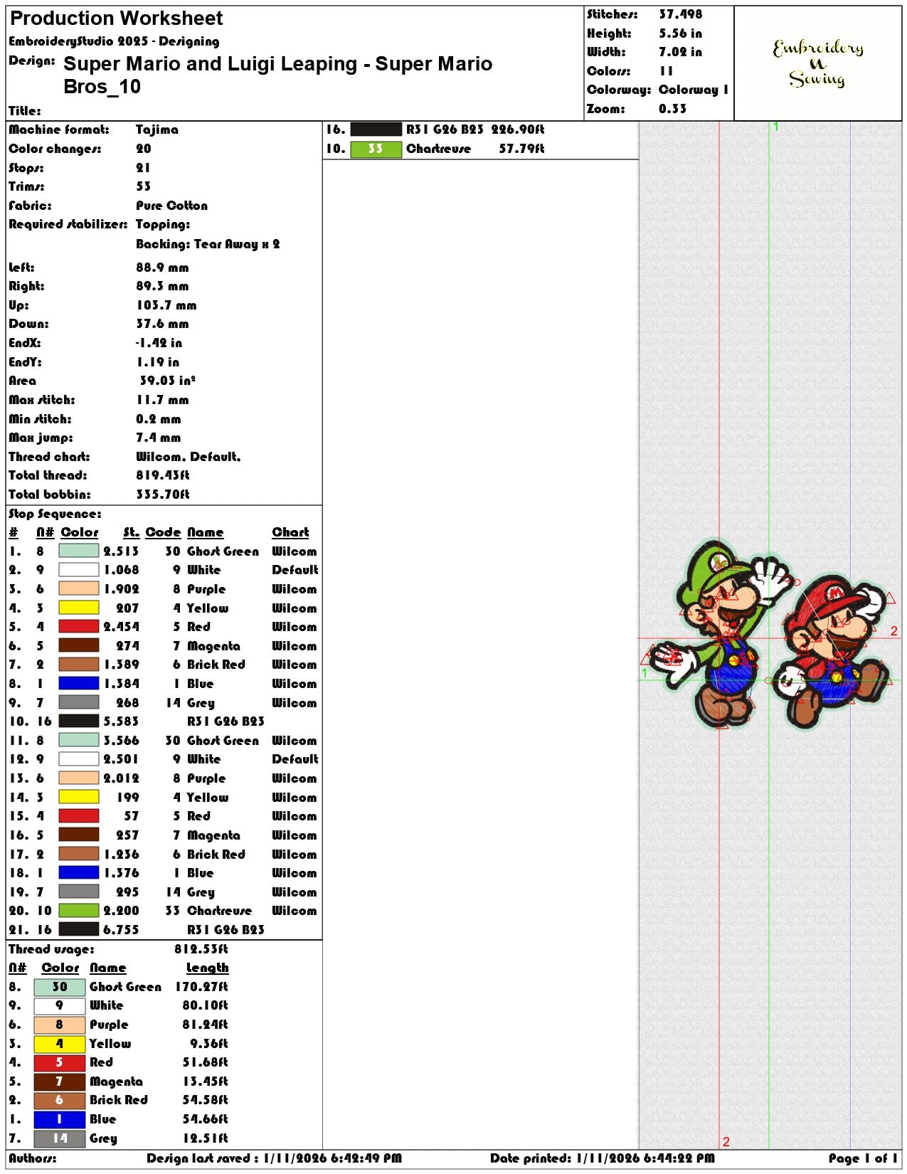 Super Mario and Luigi Leaping Super Mario Bros  - Elegant embroidery design file - instant download — view 3
