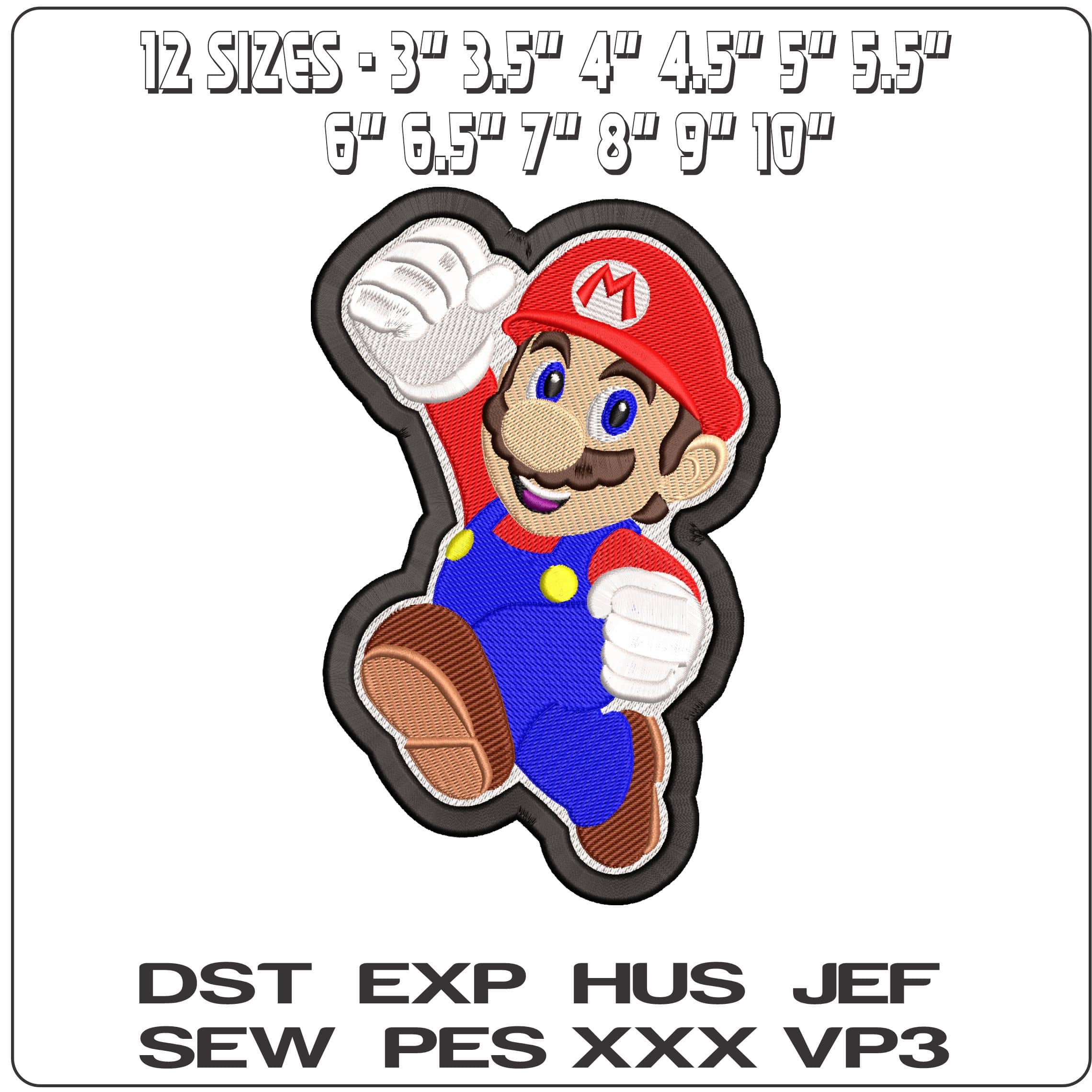 Super Mario Bros Patch  - Elegant embroidery design file - instant download — view 2