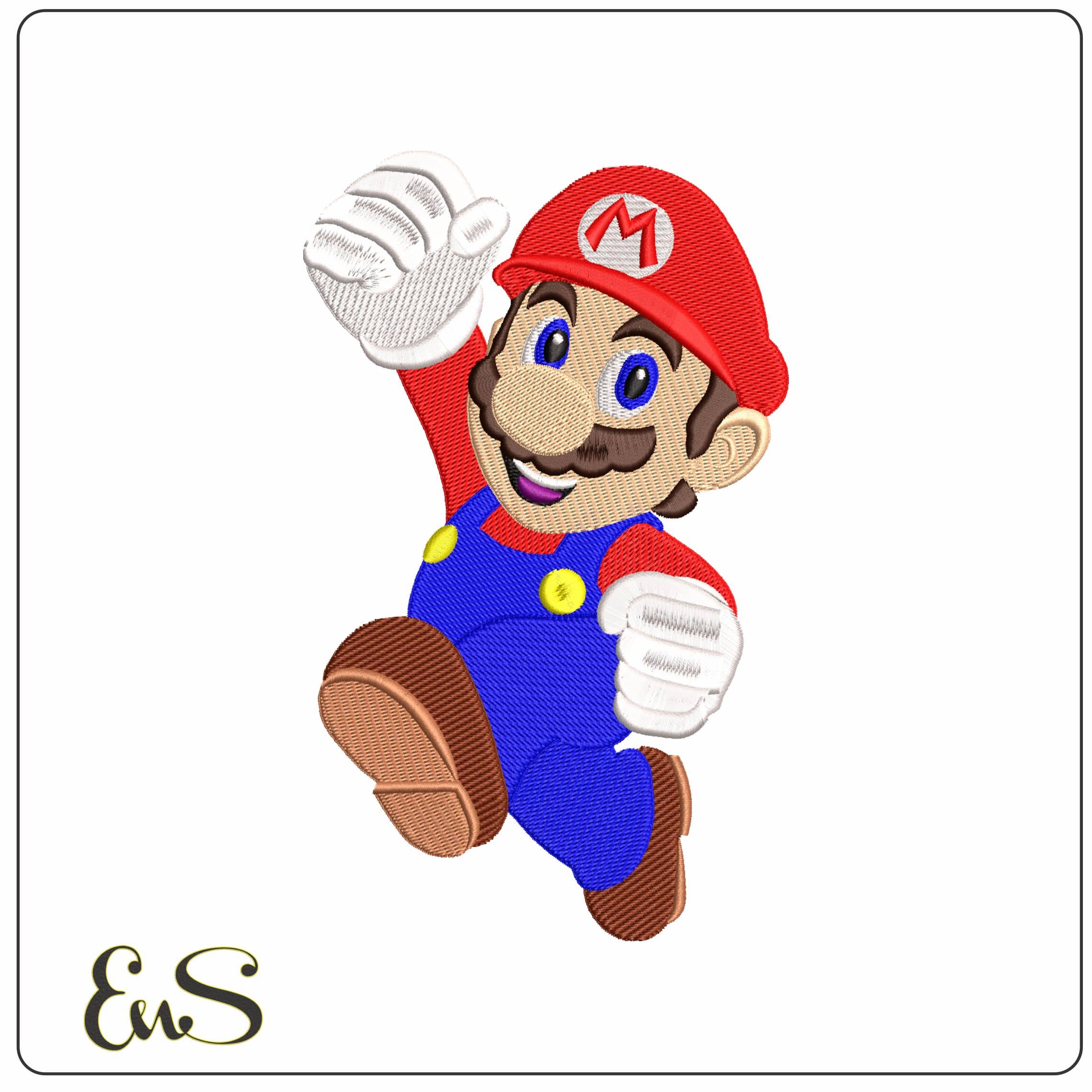 Super Mario Bros running Super Mario  - Elegant embroidery design file - instant download