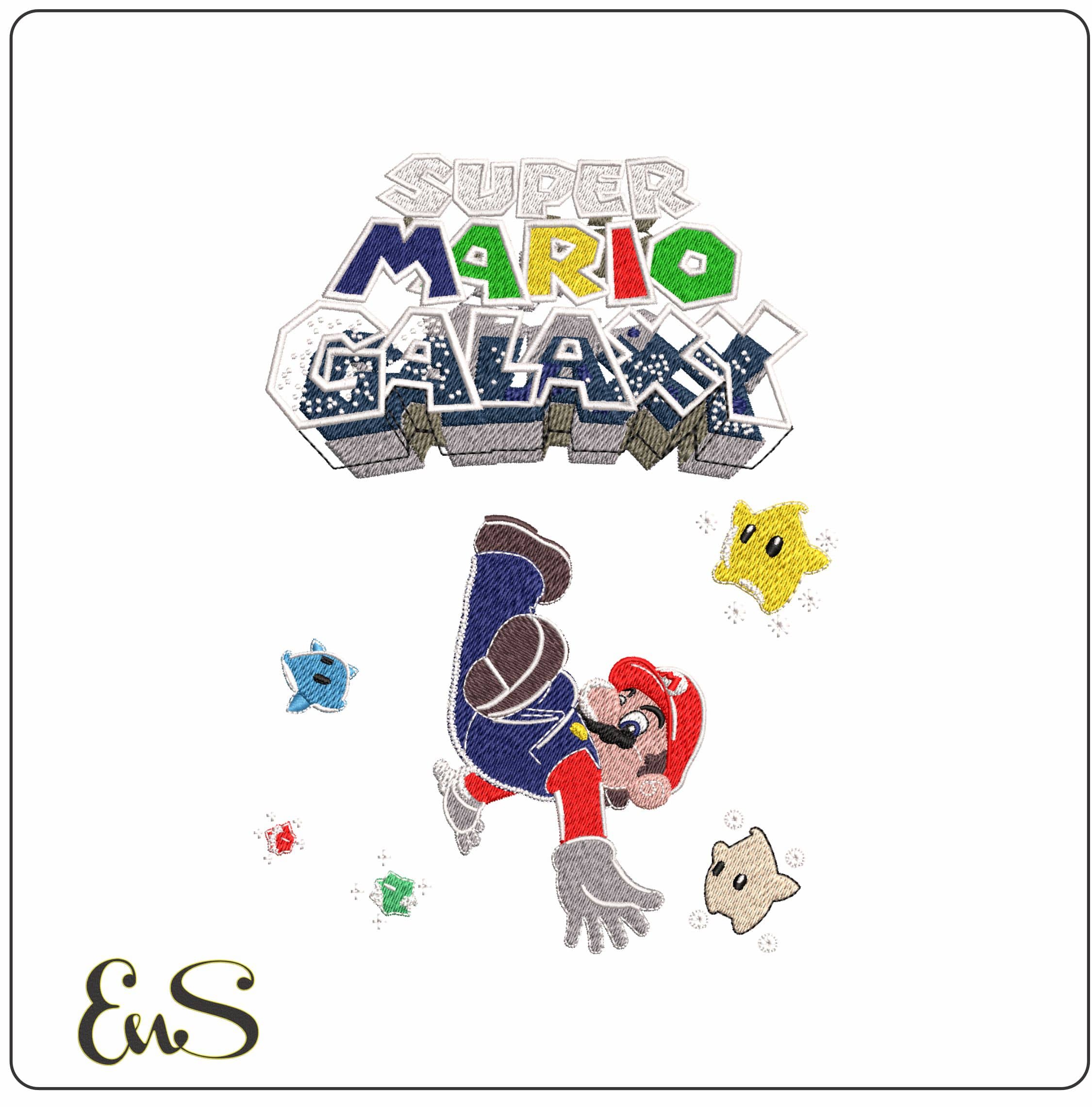 Super Mario Galaxy Mario Falling  - Elegant embroidery design file - instant download