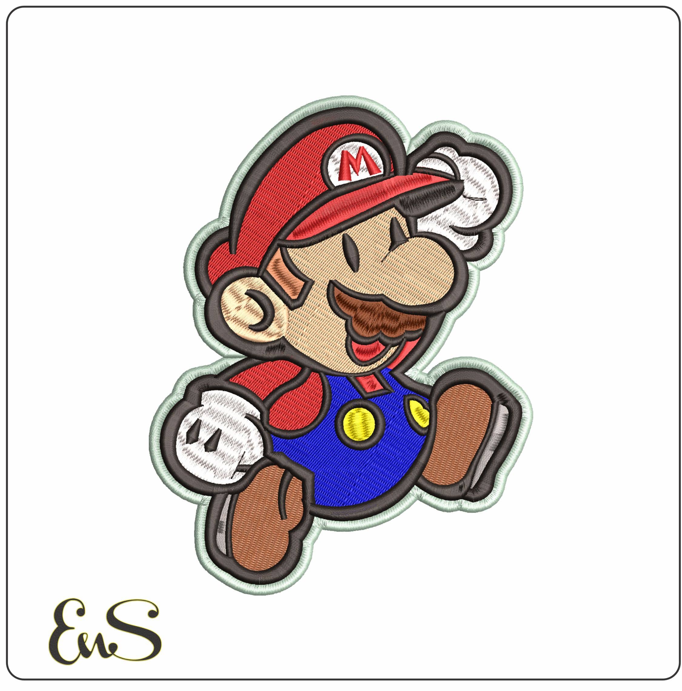 Super Mario Leaping Super Mario Bros  - Elegant embroidery design file - instant download