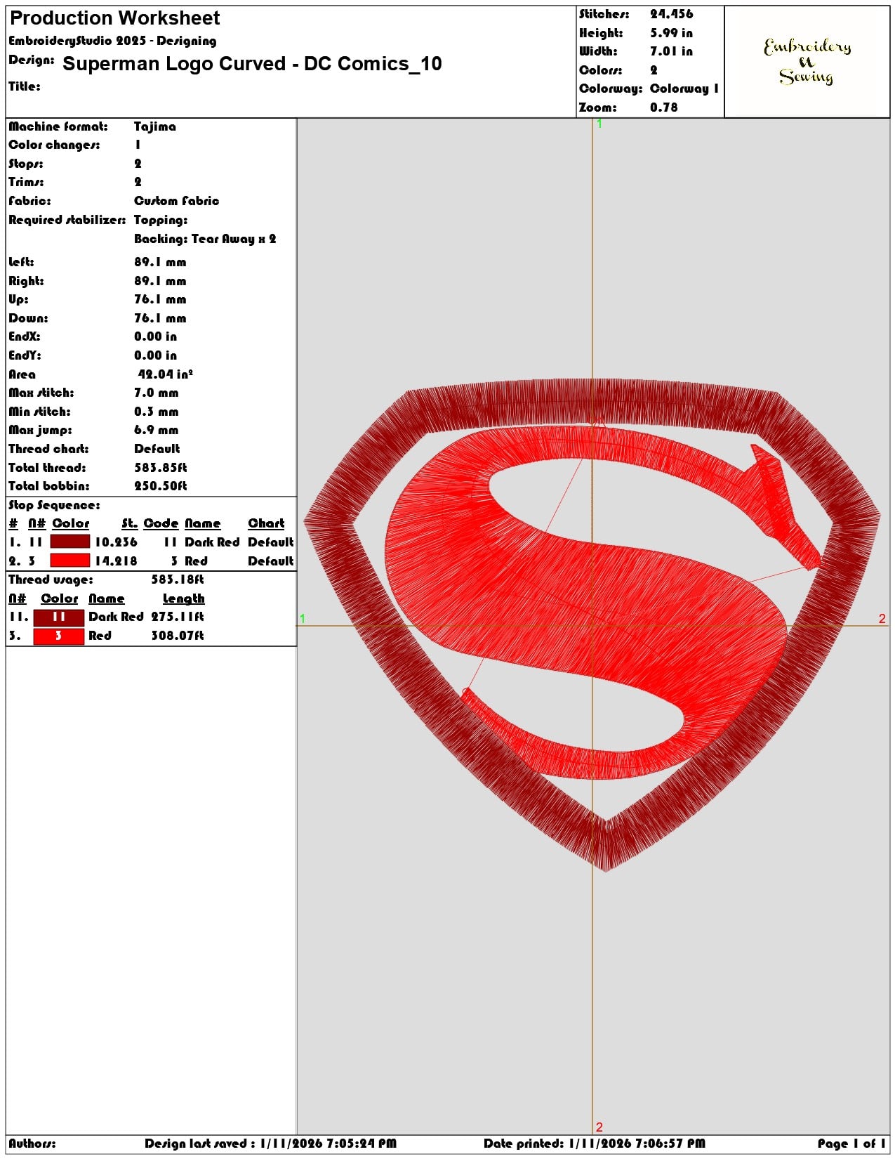 Superman Logo Curved DC Comics  - Elegant embroidery design file - instant download — view 3