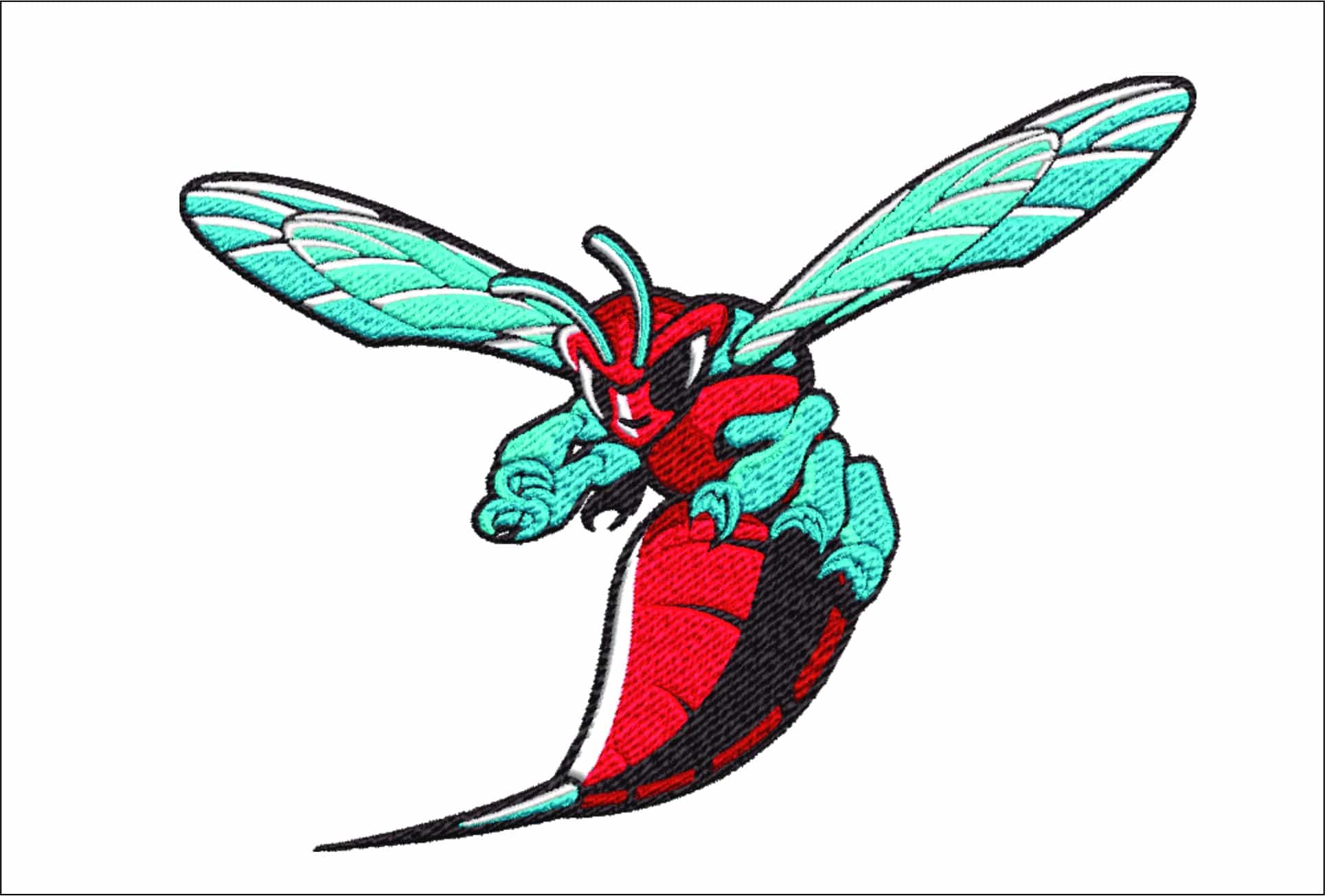 Delaware Blue Hornets embroidery design - Delaware State University, Dover Logo embroidery machine pattern embroidery file instant download
