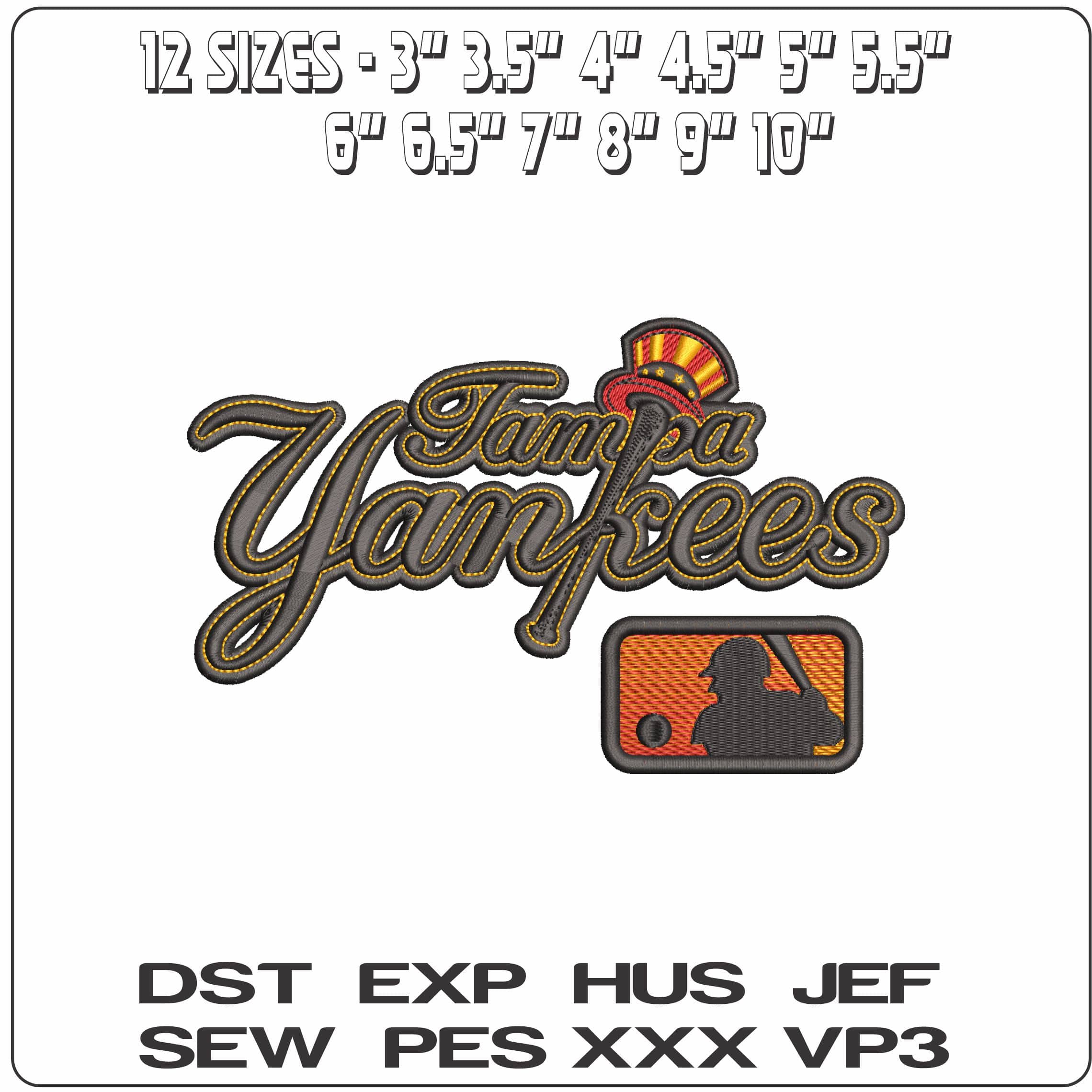 Tampa Yankees Baseball  - Elegant embroidery design file - instant download — view 2