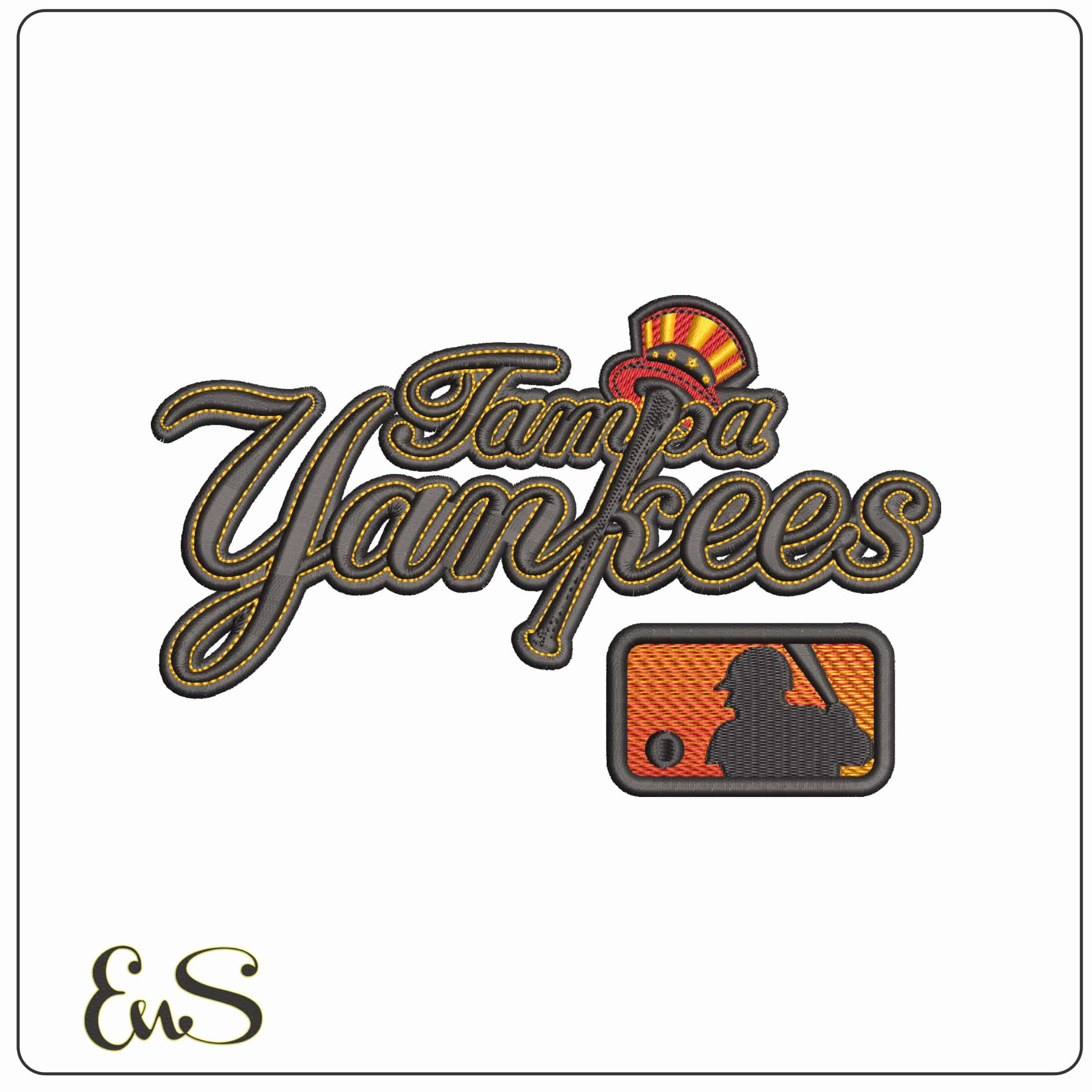 Tampa Yankees Baseball  - Elegant embroidery design file - instant download