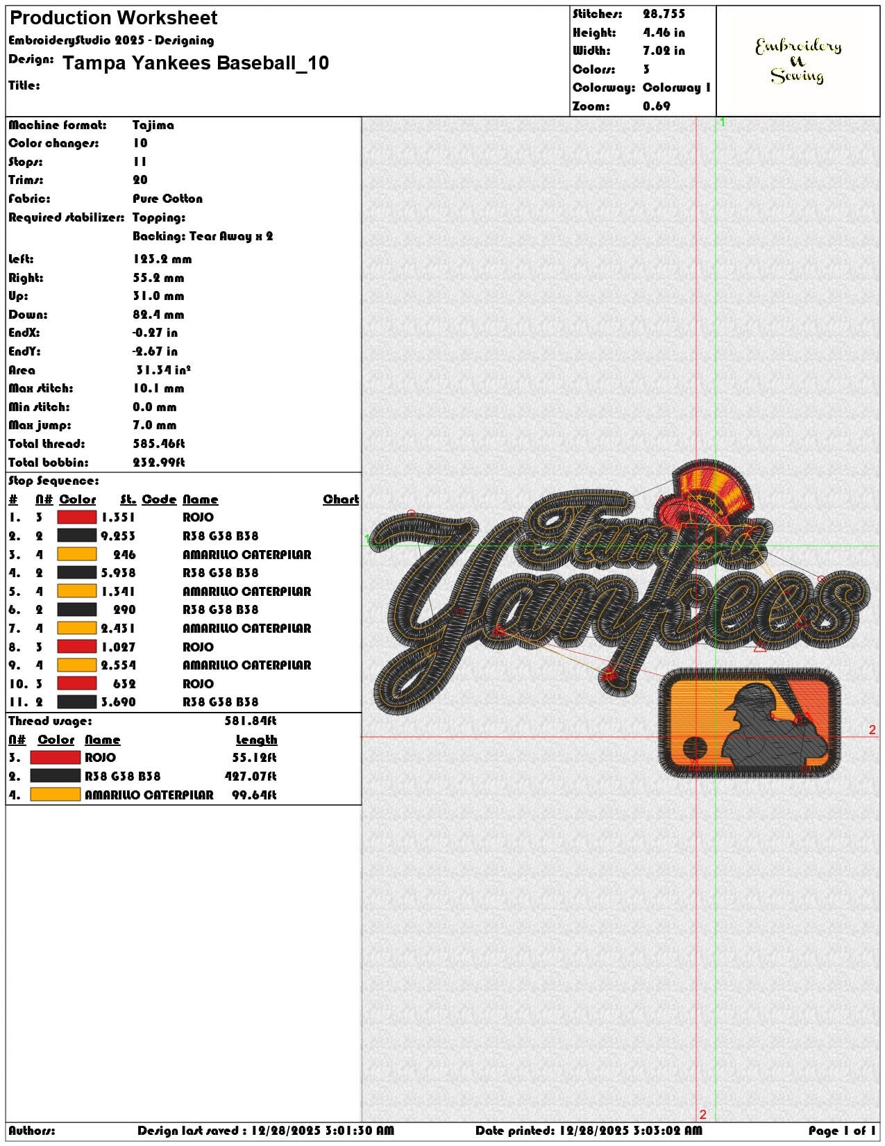 Tampa Yankees Baseball  - Elegant embroidery design file - instant download — view 3