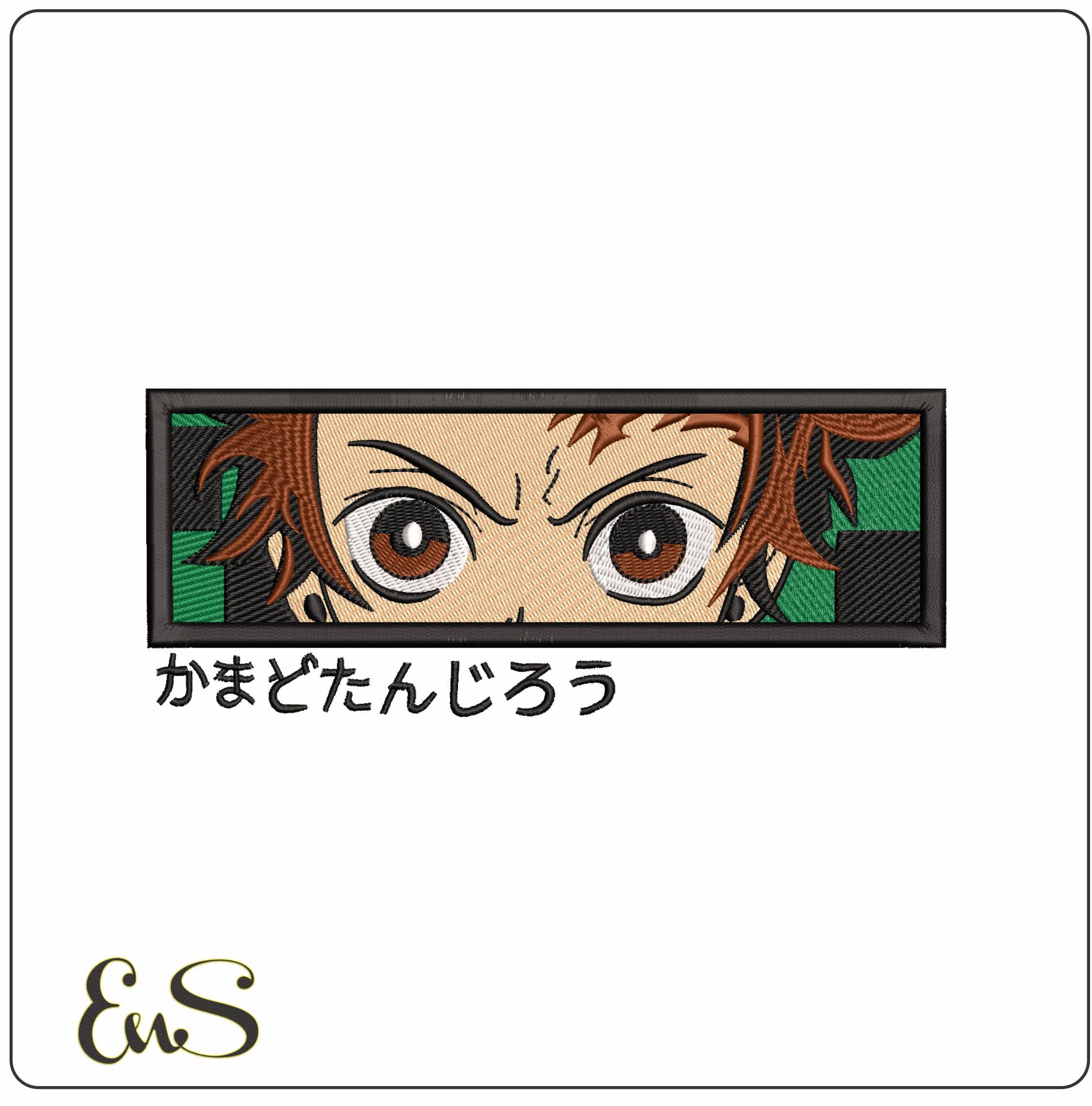 Tanjiro eyes with Writing Demon Slayer Anime  - Elegant embroidery design file - instant download