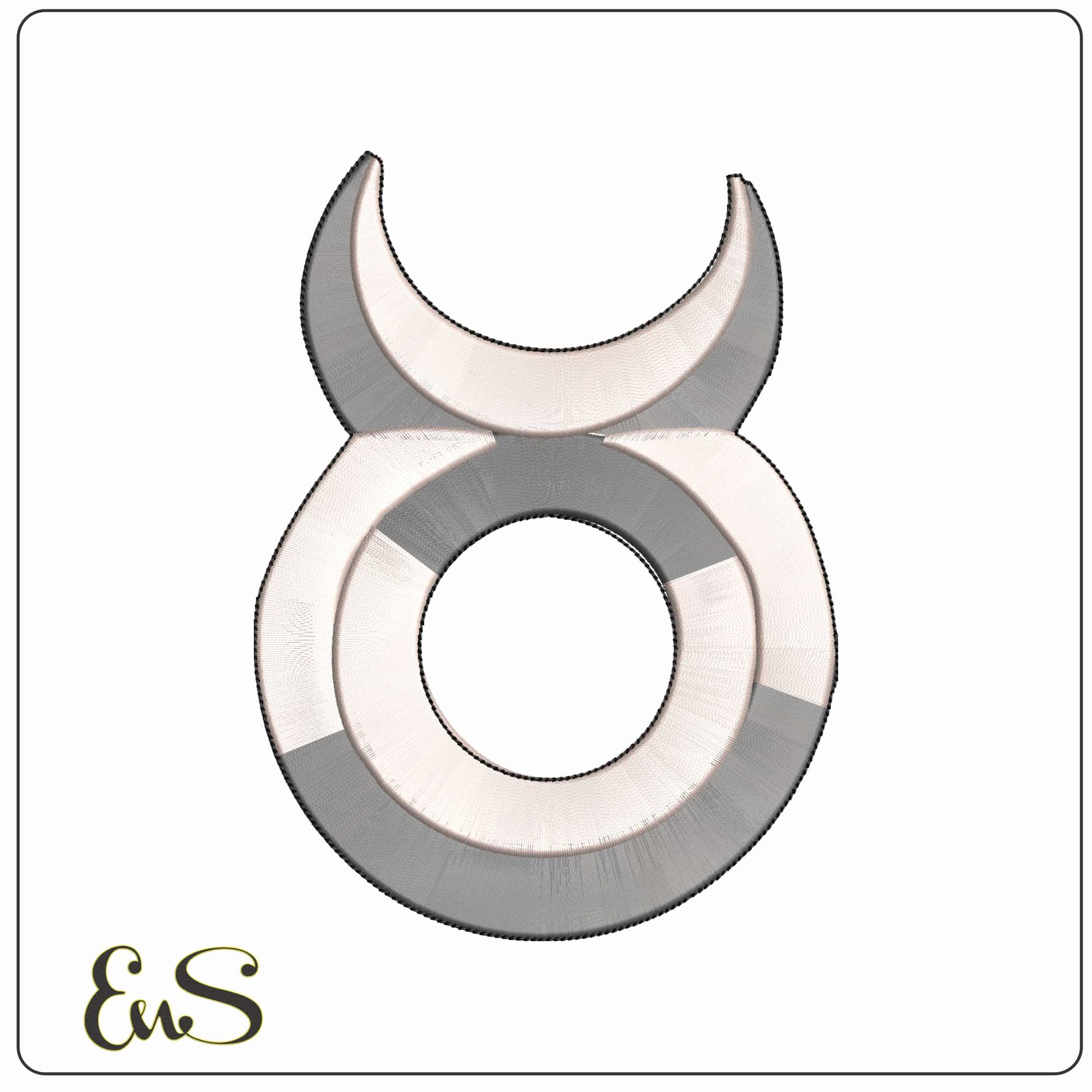 Taurus Symbol Zodiac  - Elegant embroidery design file - instant download