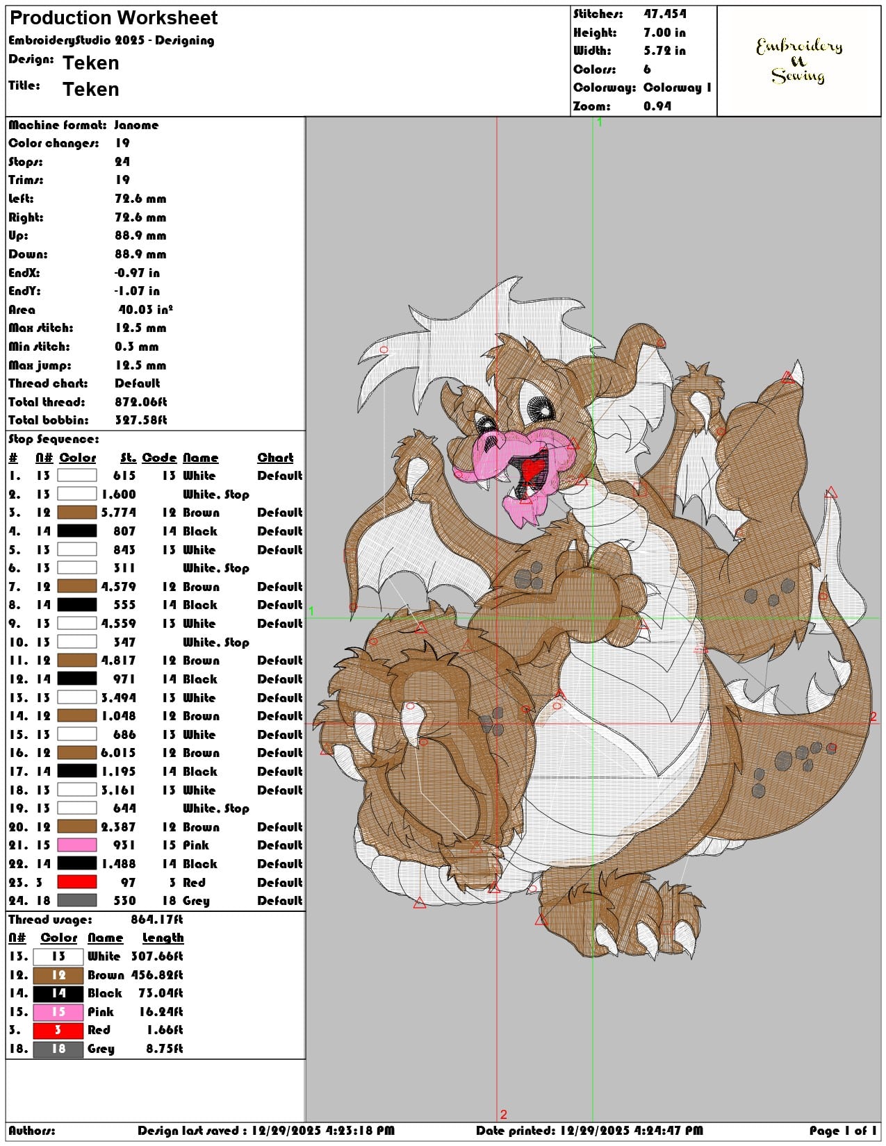 Teken  - Elegant embroidery design file - instant download — view 3