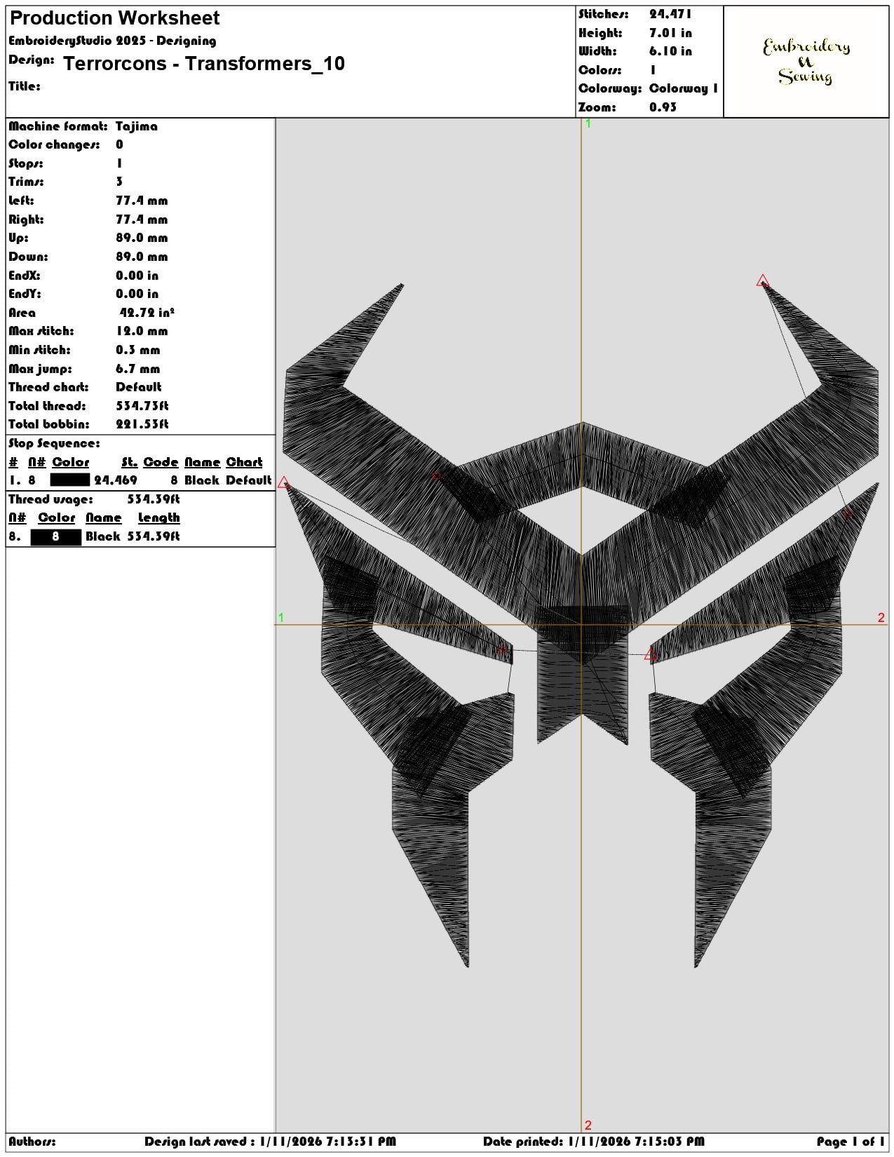 Terrorcons Transformers  - Elegant embroidery design file - instant download — view 3