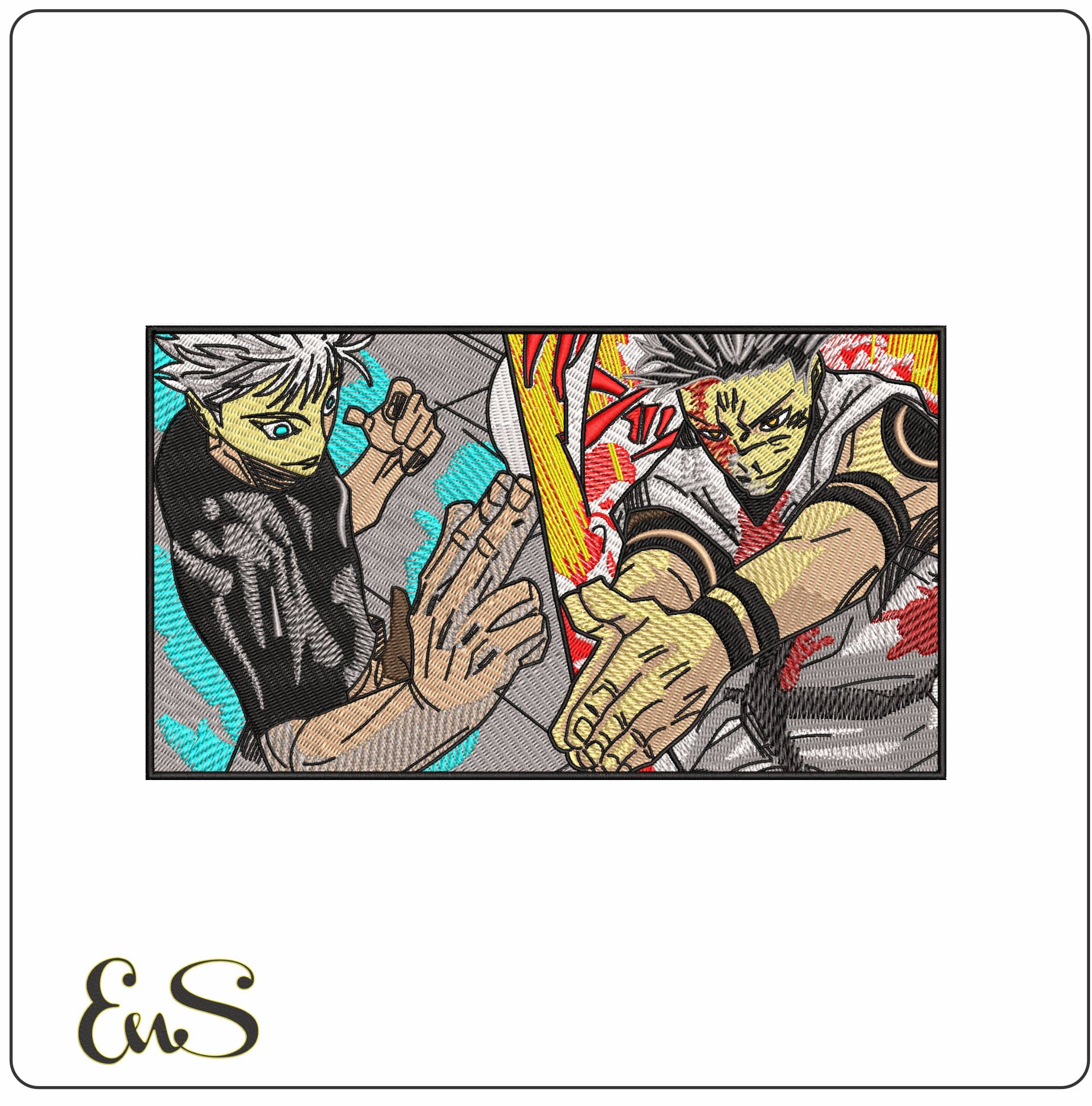 The Battle of the Strongest Gojo vs Sukuna Jujutsu Kaisen Anime  - Elegant embroidery design file - instant download
