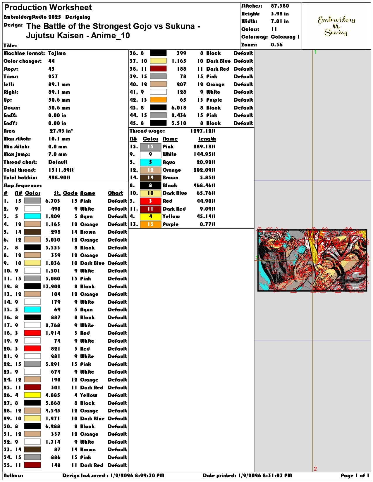 The Battle of the Strongest Gojo vs Sukuna Jujutsu Kaisen Anime  - Elegant embroidery design file - instant download — view 3